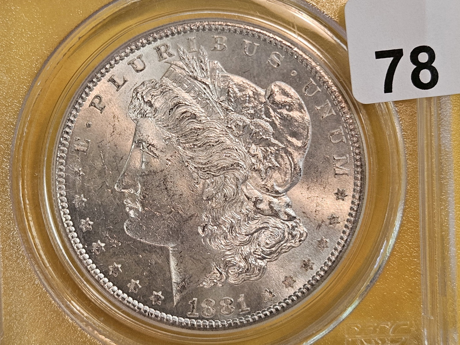 PCGS 1881-S Morgan Dollar in Mint State 63 (1 of 3)