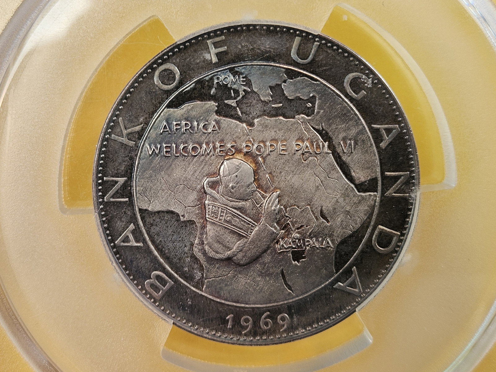 Scarce! PCGS 1969 Uganda silver 20 shillings in Proof 67 Deep Cameo (1 of 8)