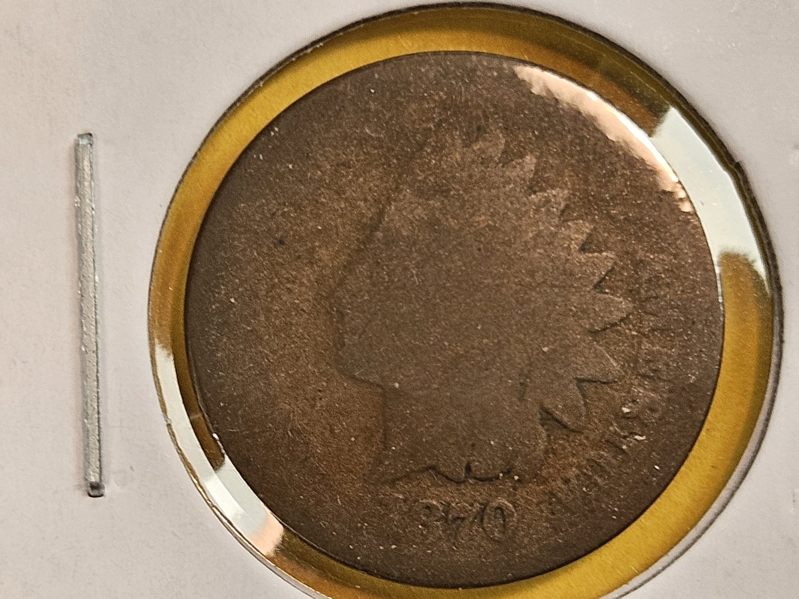 Semi-Key 1870 Indian Cent: Well circulated