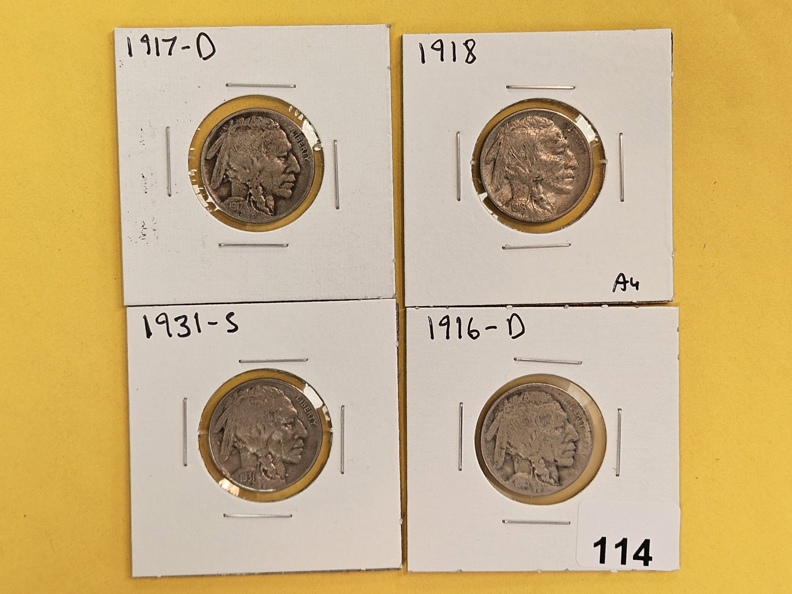Four mixed little better Buffalo Nickels (1 of 3)