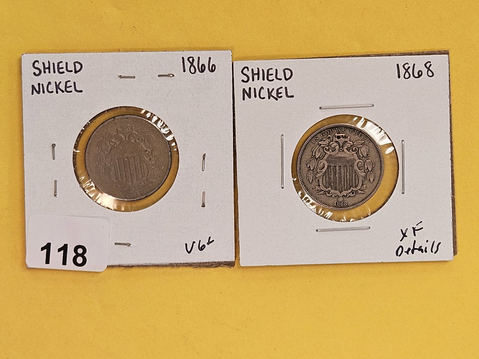 1866 and 1868 Shield Nickels (1 of 3)