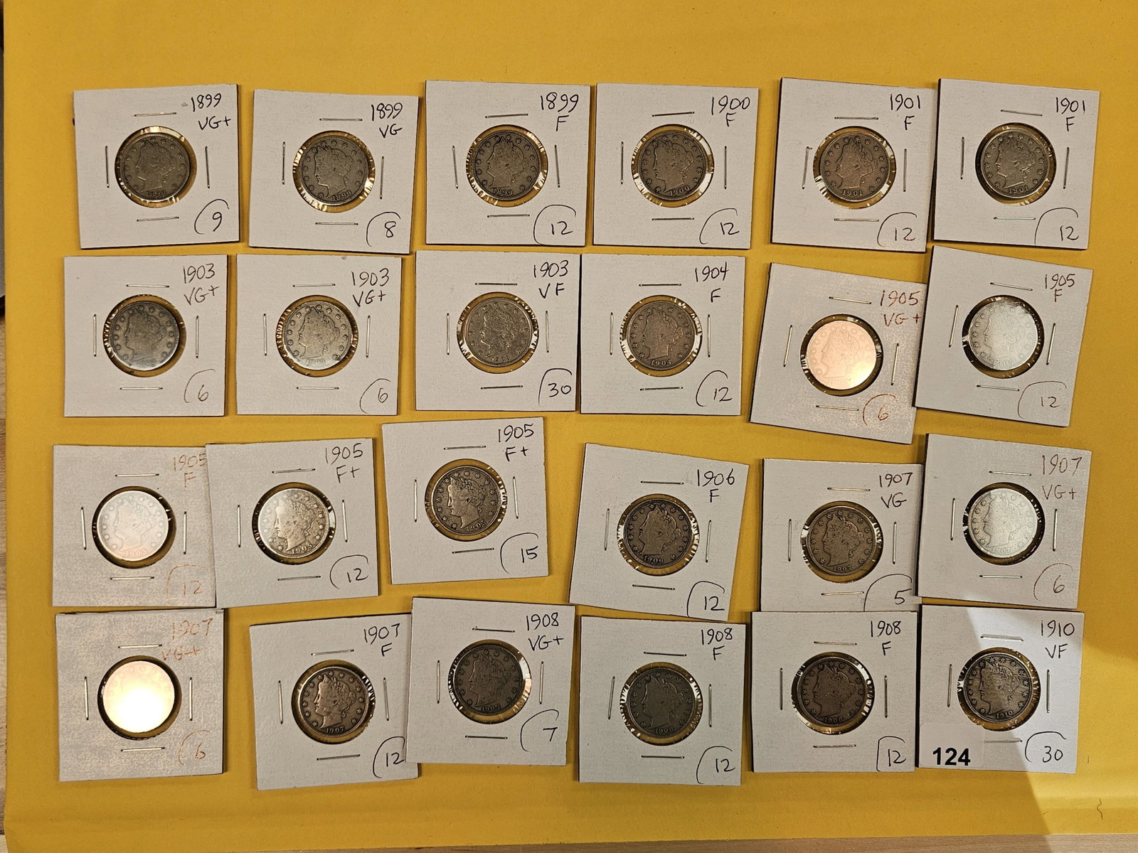 Twenty-four mixed Liberty "V" Nickels (1 of 7)