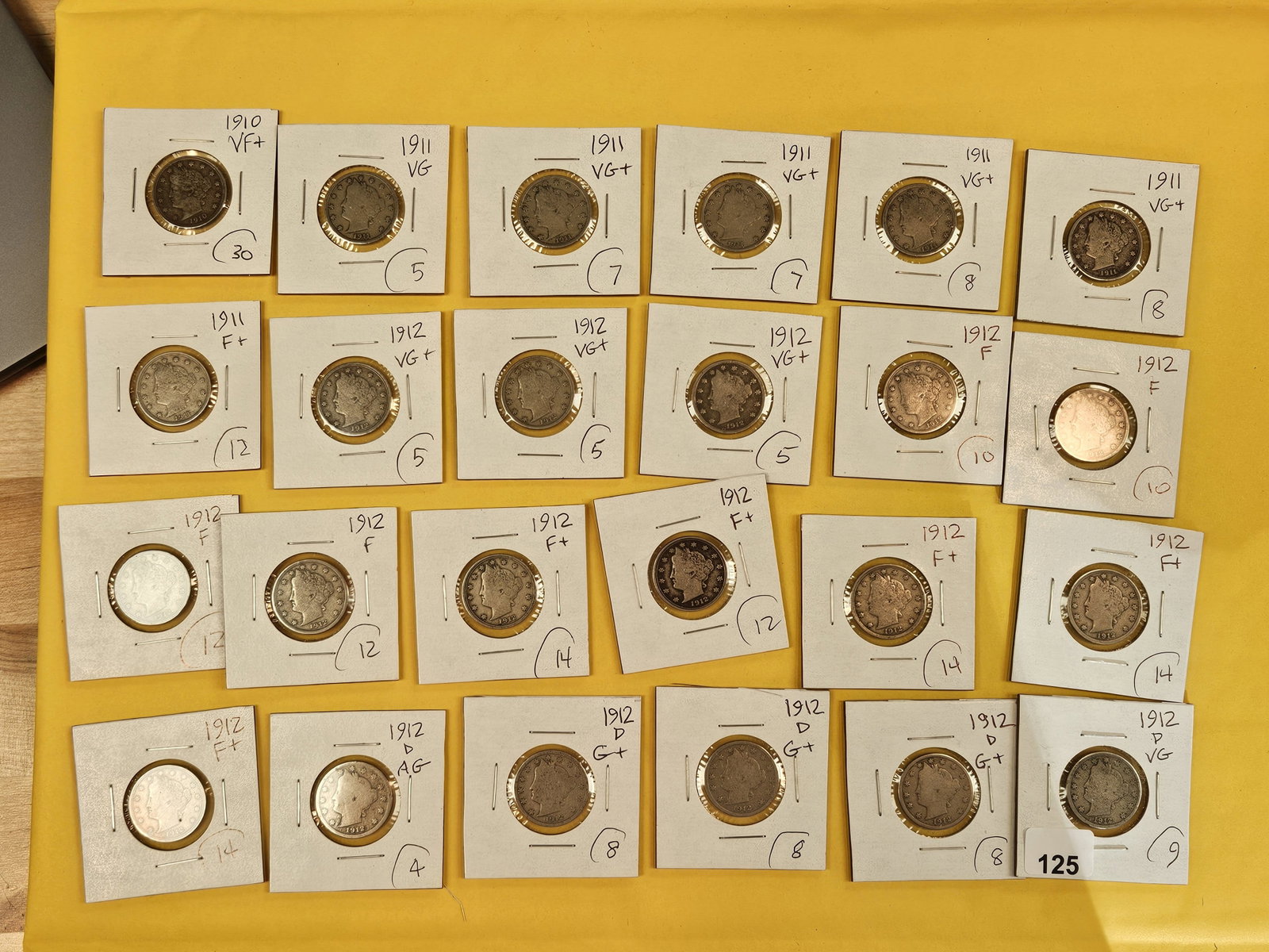 Twenty-four mixed Liberty "V" Nickels: Mixed dates and grades