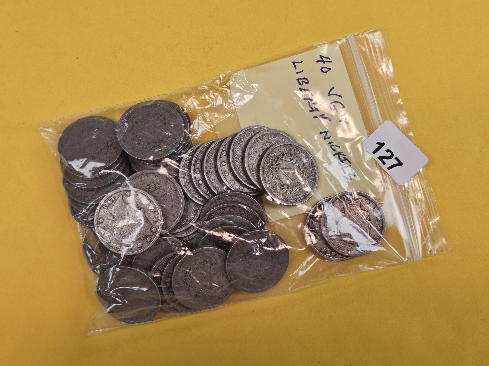 Forty mixed Liberty "V" Nickels: From dealer. Unsearched by us