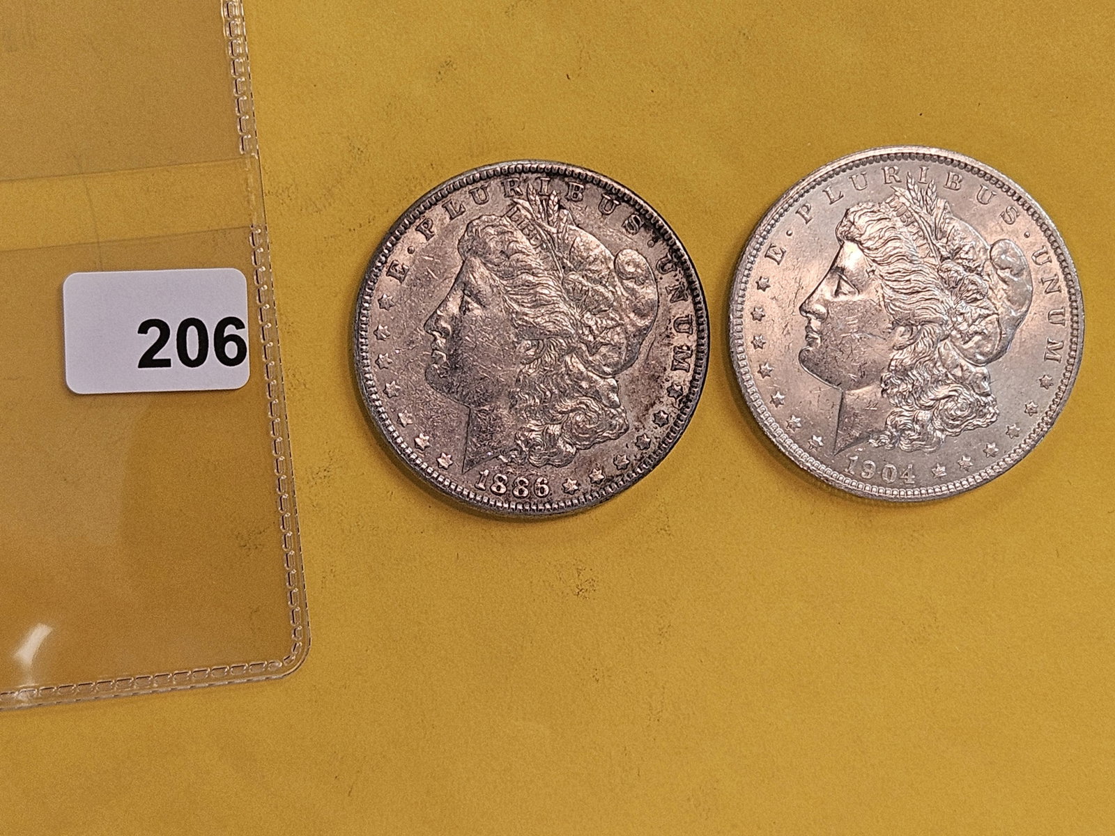 Two Brilliant About Uncirculated plus Morgan Silver Dollars - 2