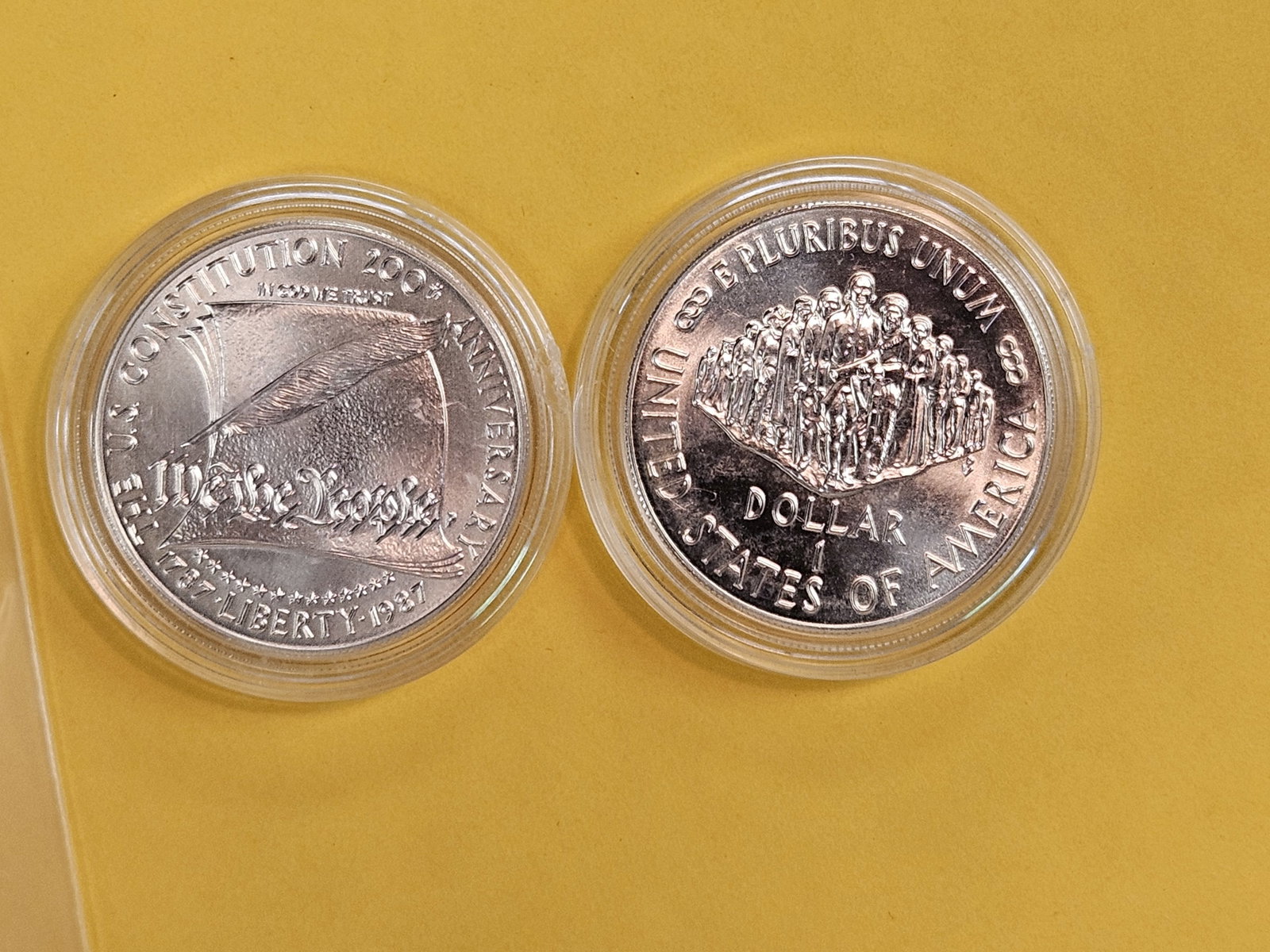Two GEM Brilliant Uncirculated Commemorative Silver Dollars - 2