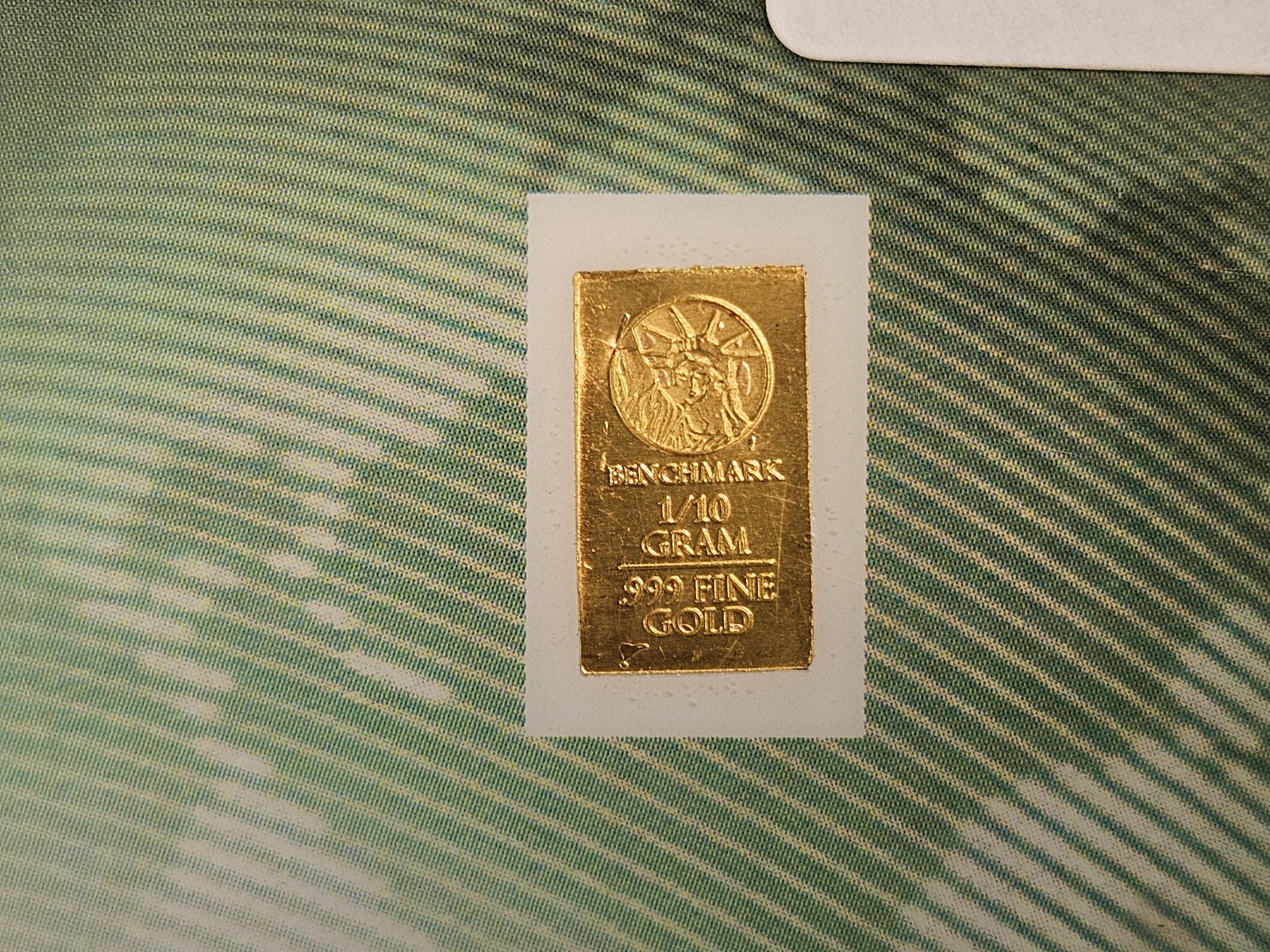 GOLD! One-tenth .9999 fine gold bar (1 of 3)