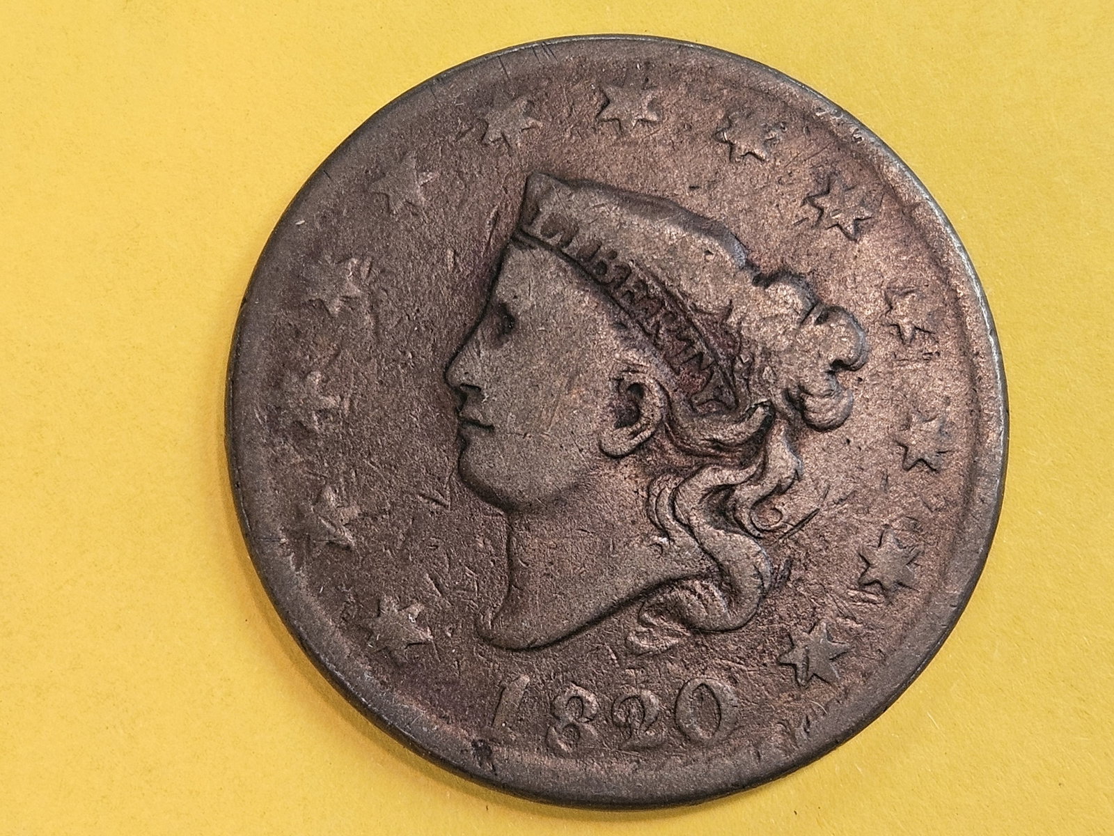 1820/19 Coronet Head Large Cent in Very Good plus (1 of 4)