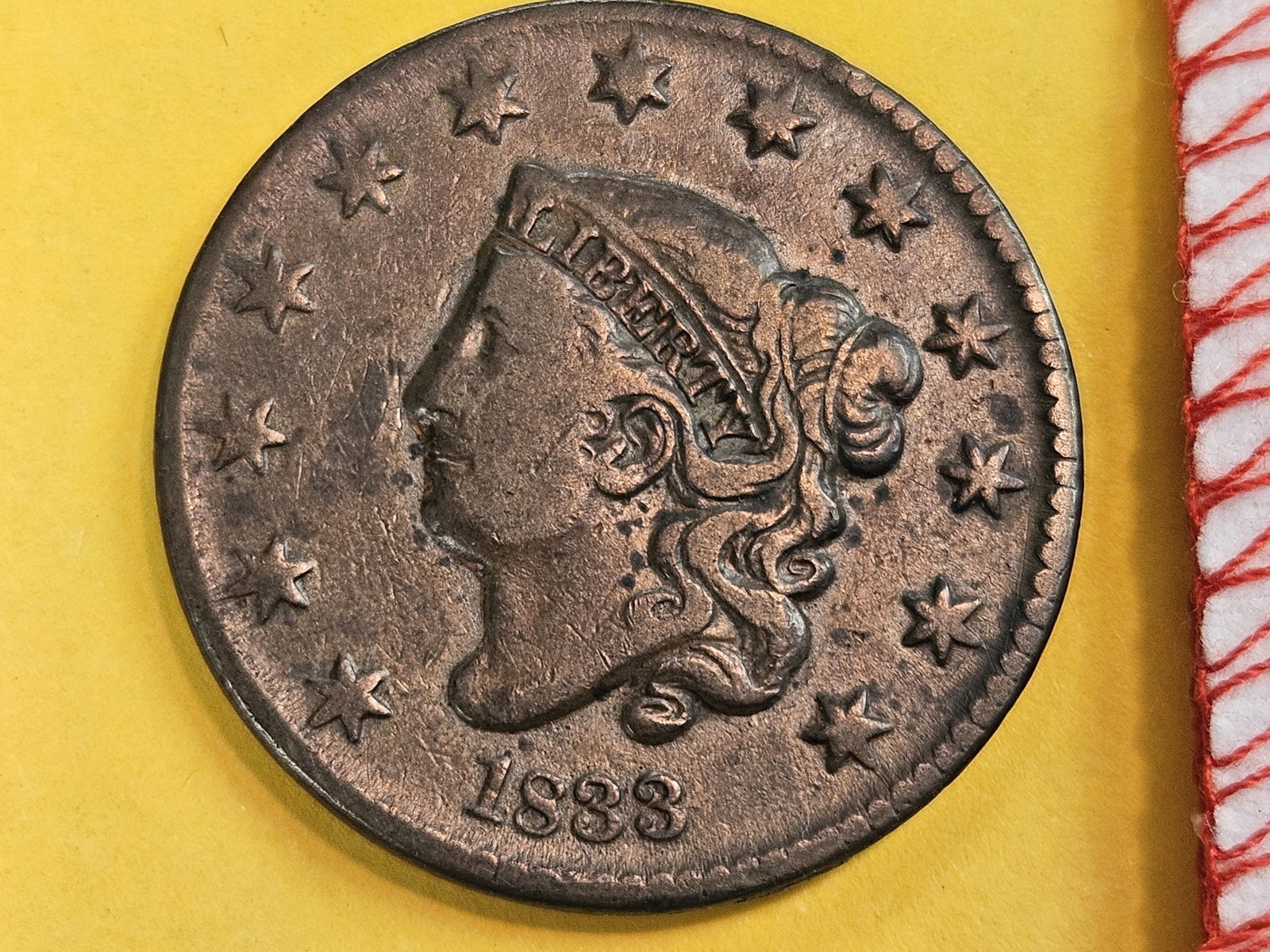 1833 Coronet Head Large Cent in Very Fine! (1 of 5)