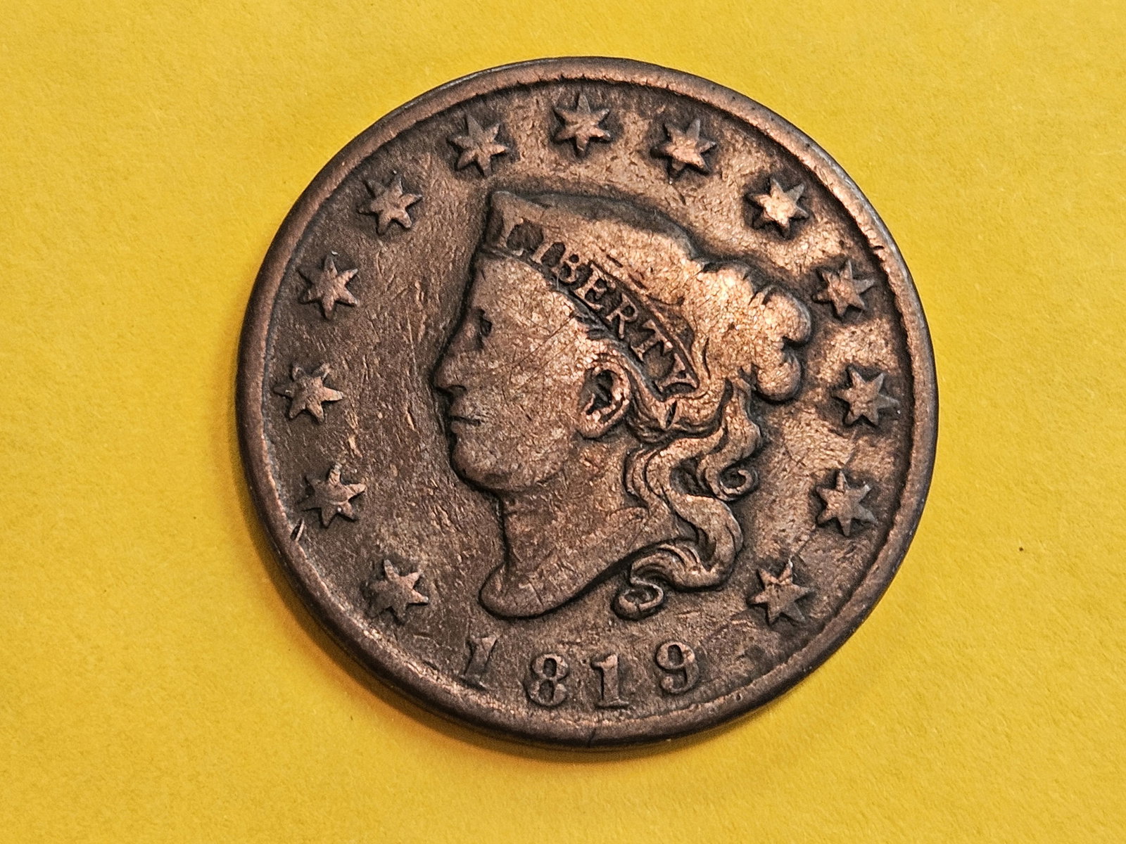 1819 Coronet Head Large Cent in Very Good (1 of 3)