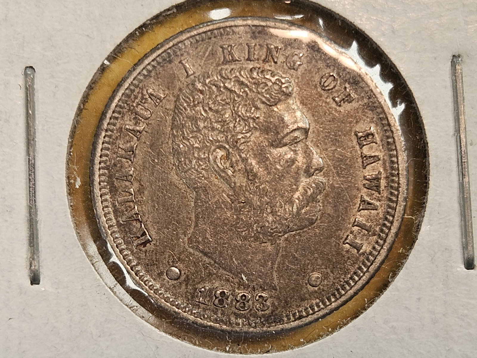 * 1883 Hawaii Ten Cent piece in About Uncirculated: Cool and scarce piece!