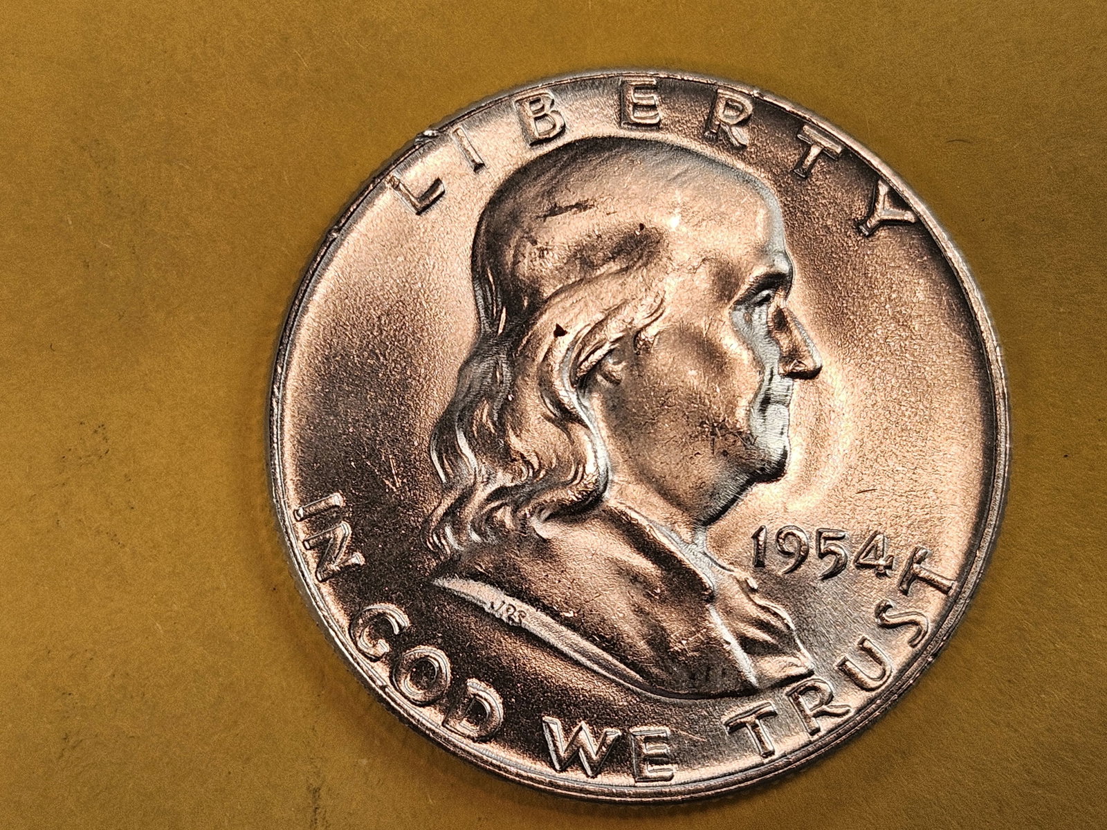 GEM Brilliant Uncirculated 1954 Franklin Silver Half Dollar FBL (1 of 5)