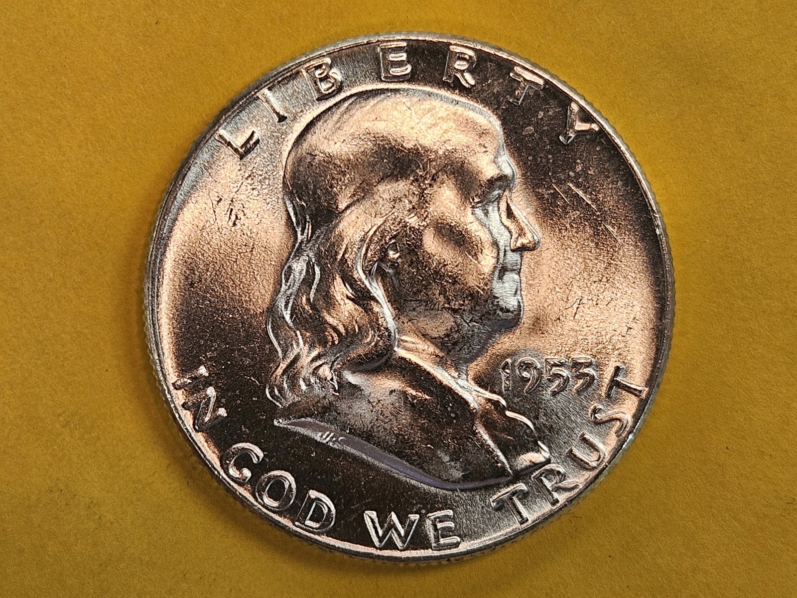 Very Choice Brilliant Uncirculated 1953 Franklin Silver Half Dollar (1 of 5)