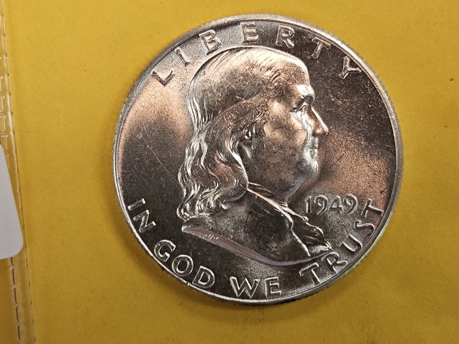 Very Choice Brilliant Uncirculated 1949 Franklin Silver Half Dollar FBL (1 of 5)
