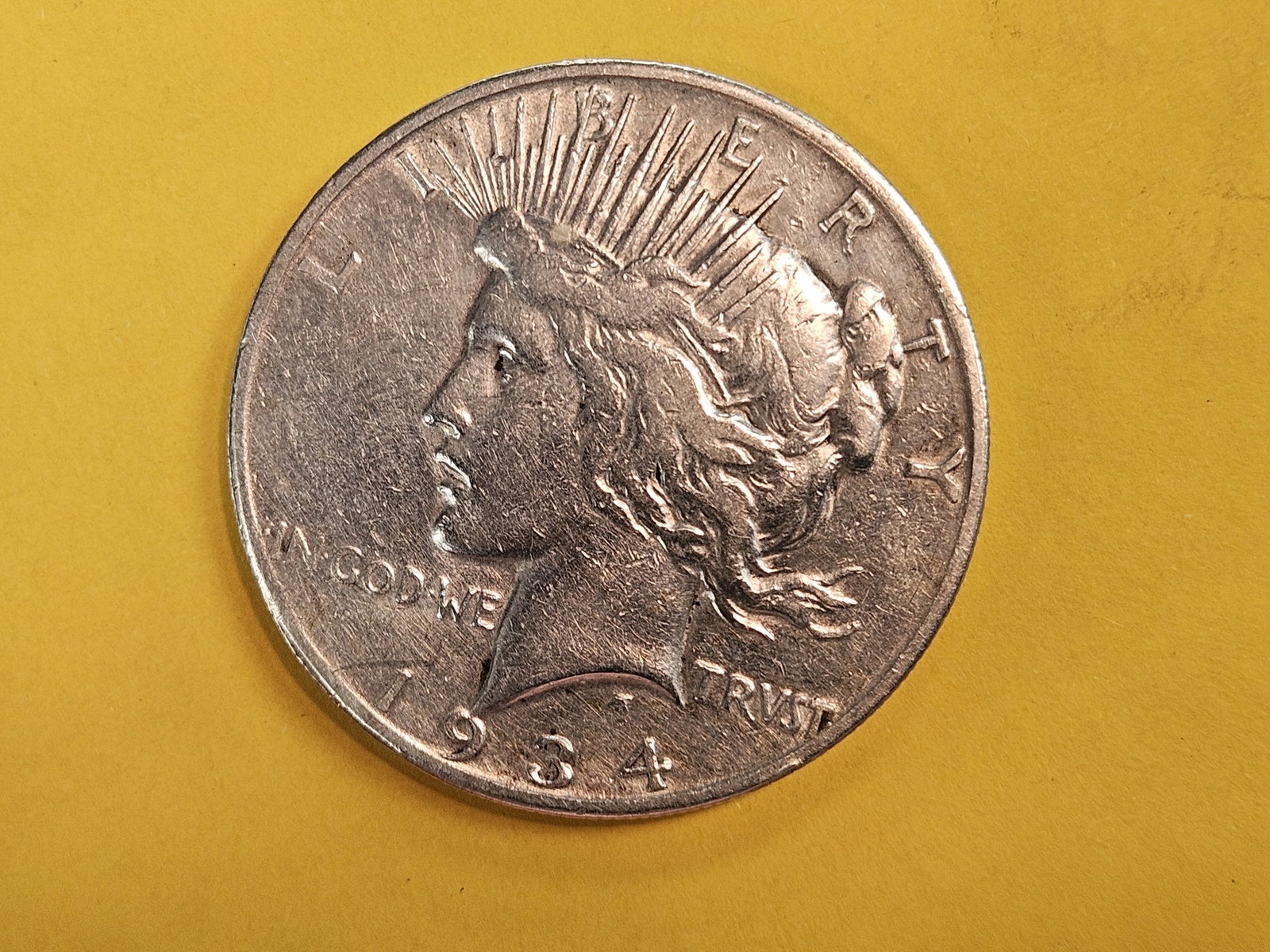 Better date 1934-S Peace Dollar: Lightly circulated