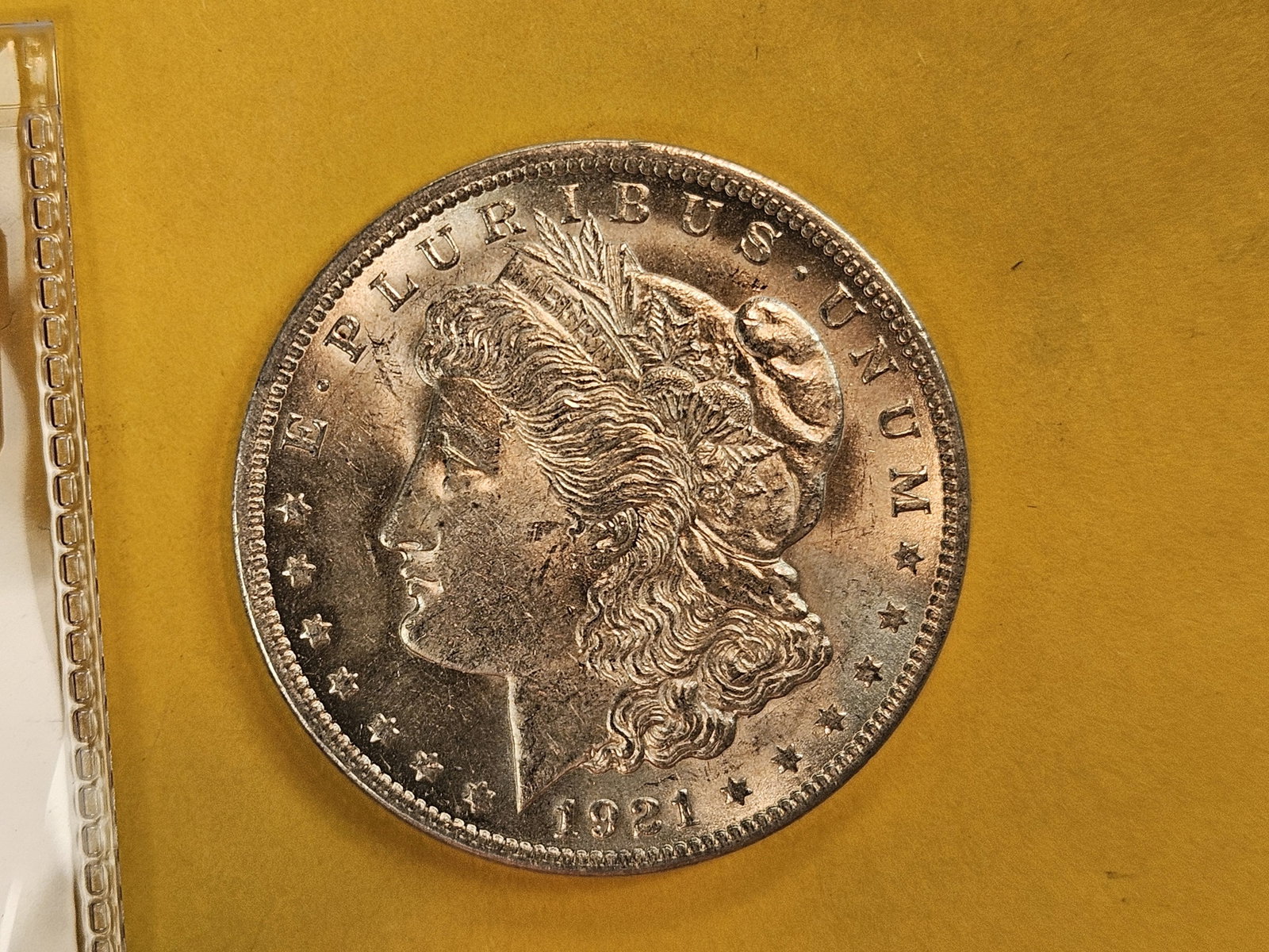 Very Choice Brilliant Uncirculated 1921 Morgan Dollar: Good contrast