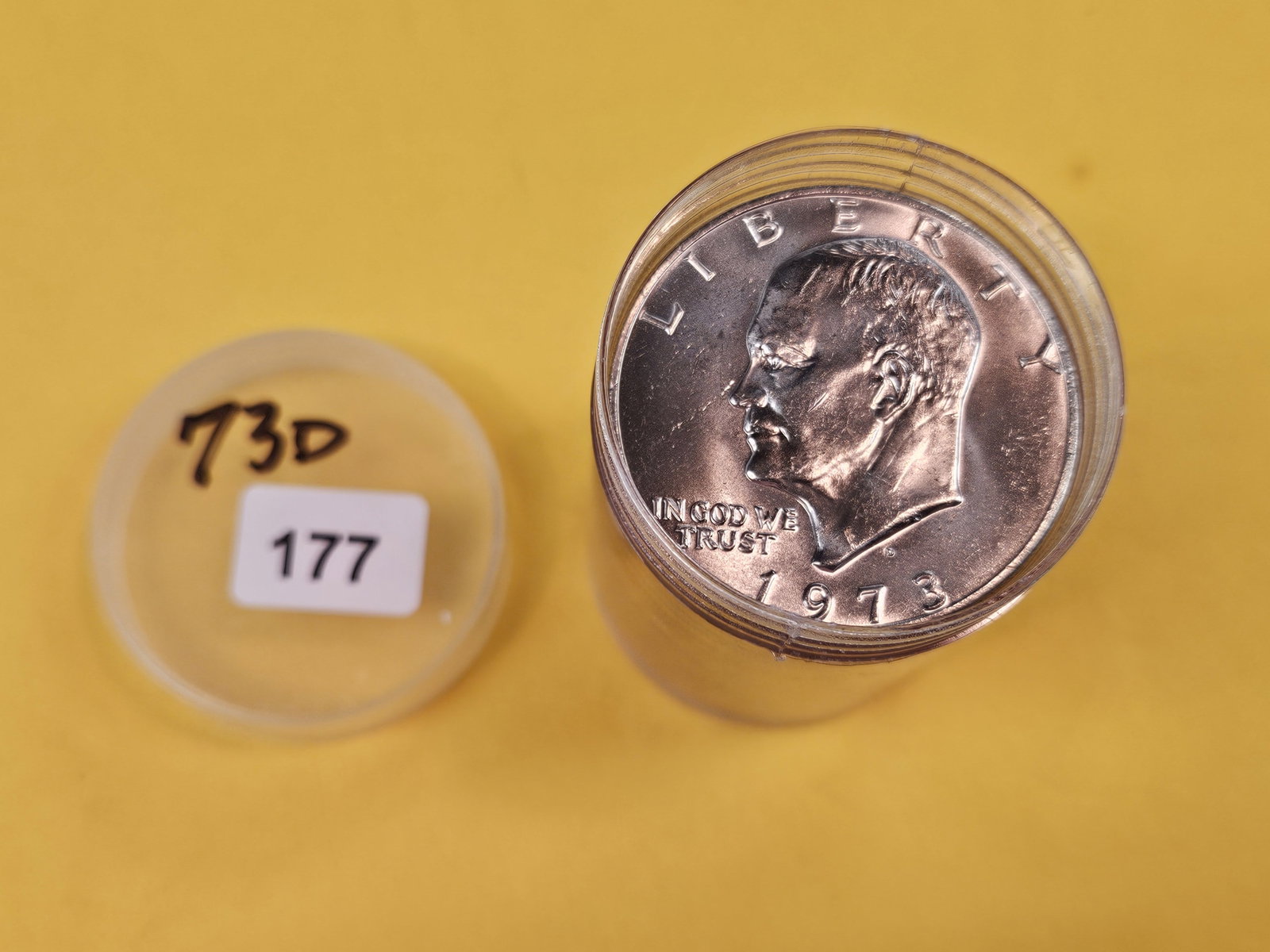 FULL ROLL ** Twenty Brilliant Uncirculated Eisenhower Dollars: 1973-D. From dealer. Unchecked by us