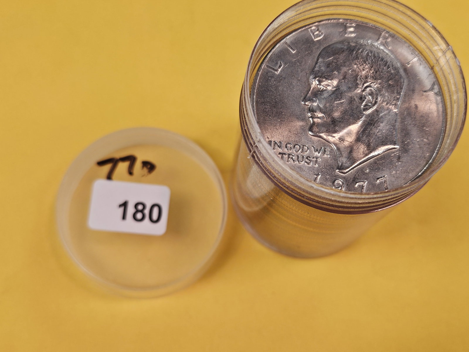 FULL ROLL ** Twenty Brilliant Uncirculated Eisenhower Dollars: 1977-D. From dealer. Unchecked by us