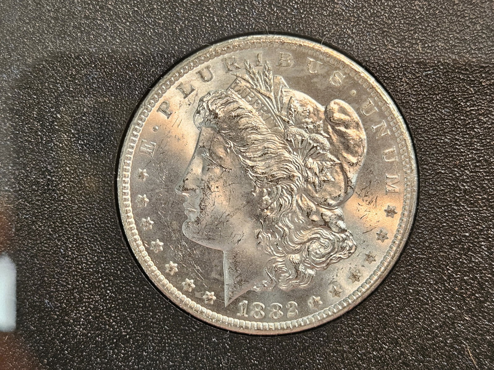 ** KEY DATE ** Choice Brilliant Uncirculated plus 1882-CC Morgan Dollar: KEY DATE! CARSON CITY! In original GSA Hard pack. No outer box or coa
