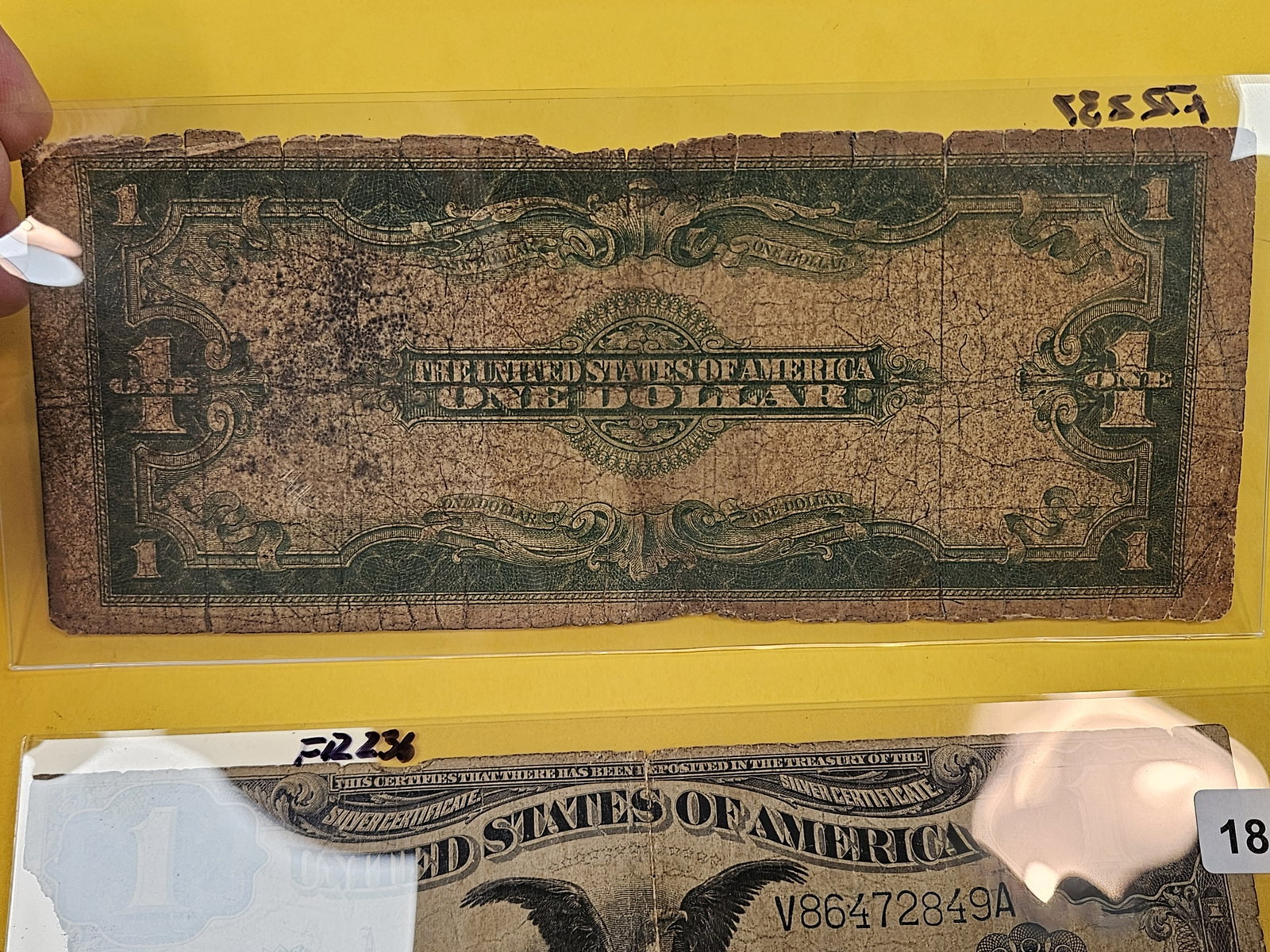 Two Large Size One Dollar Silver Certificates - 3