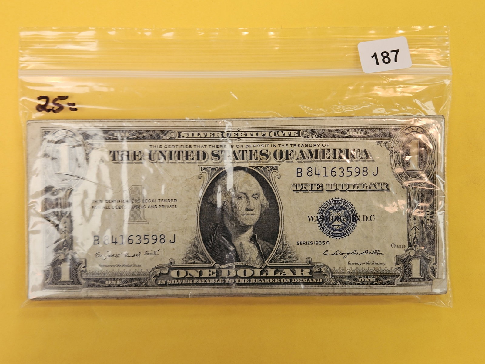Twenty-Five $1 Silver Certificates: Circulated