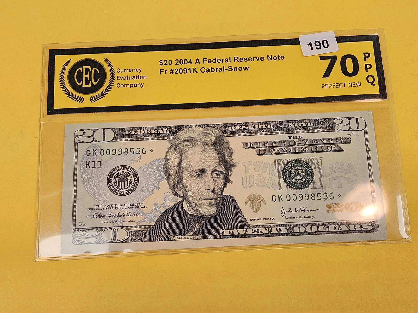 2004-A Twenty Dollar FRN STAR Replacement note - 2