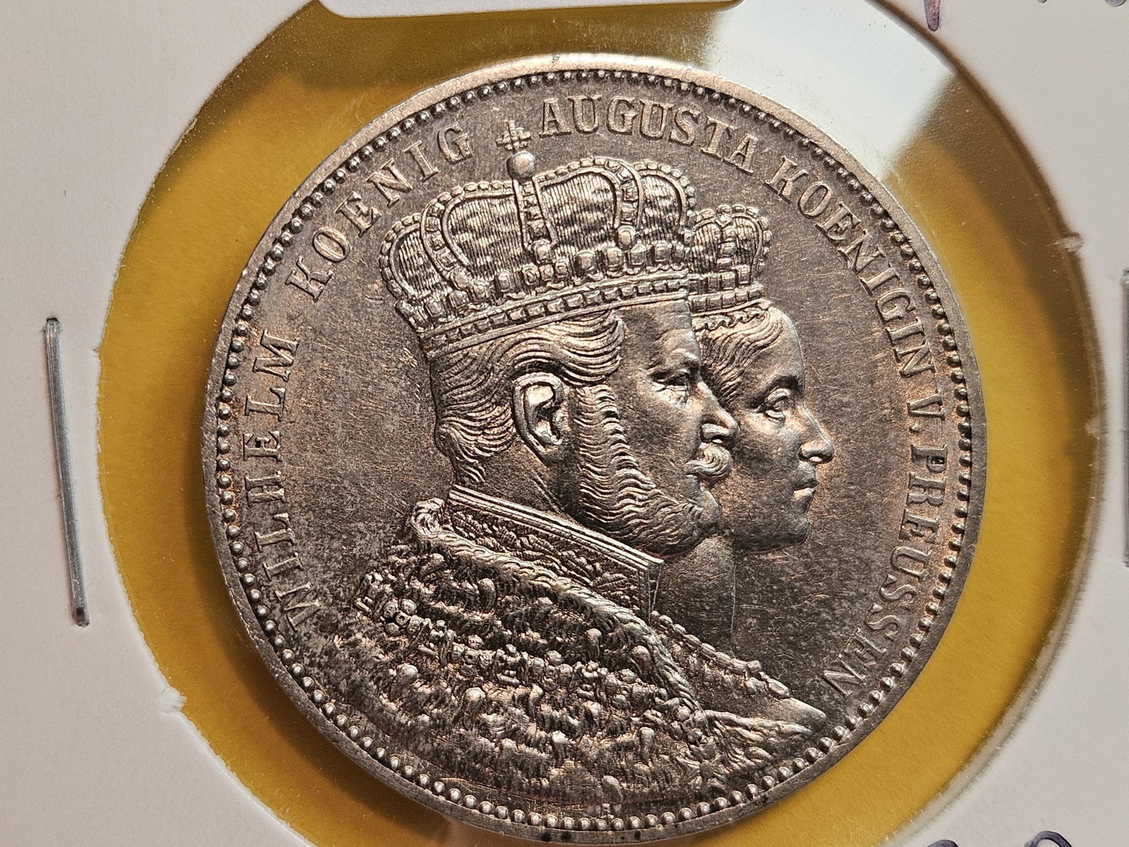 * 1861 German States Prussia silver thaler: Looks Brilliant AU plus to BU!