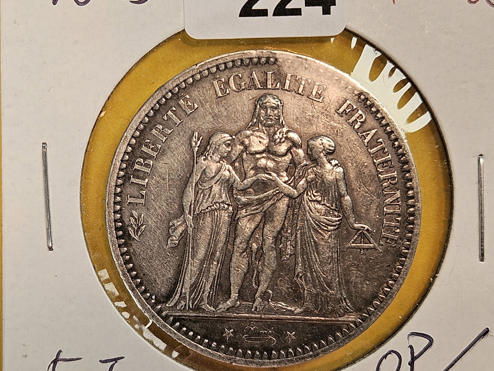 1875-A France silver 5 francs: Better grade!