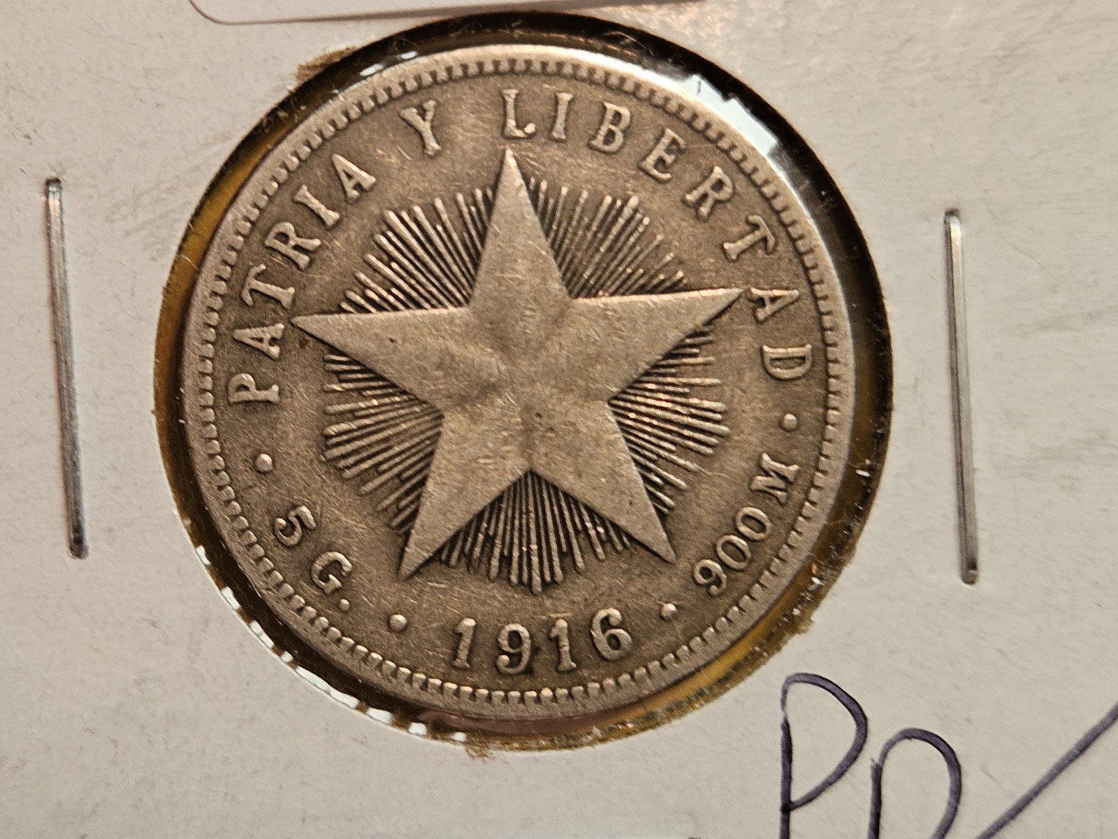 1916 Cuba silver 20 centavos (1 of 3)