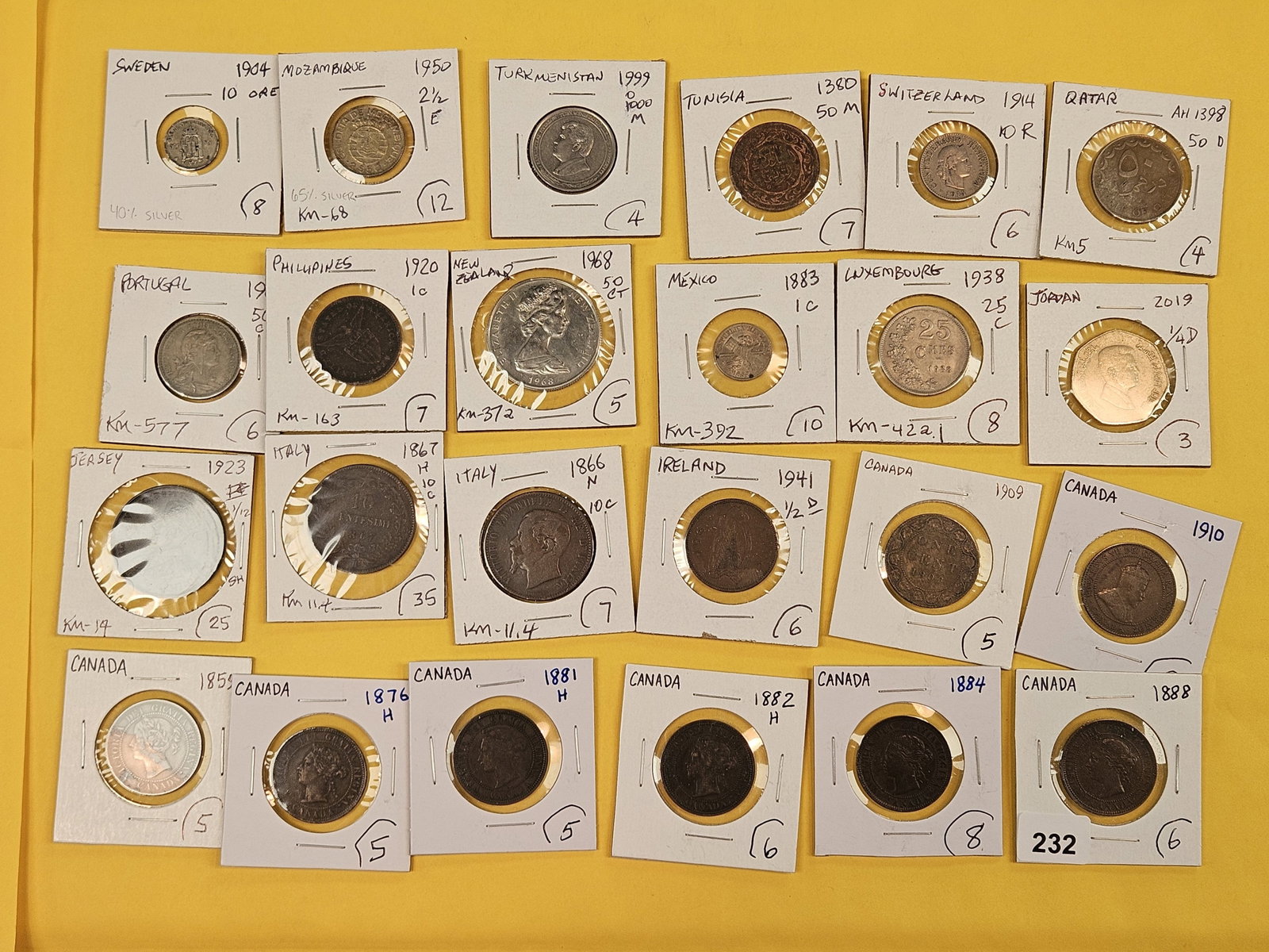 Twenty-four mixed World coins: From all over