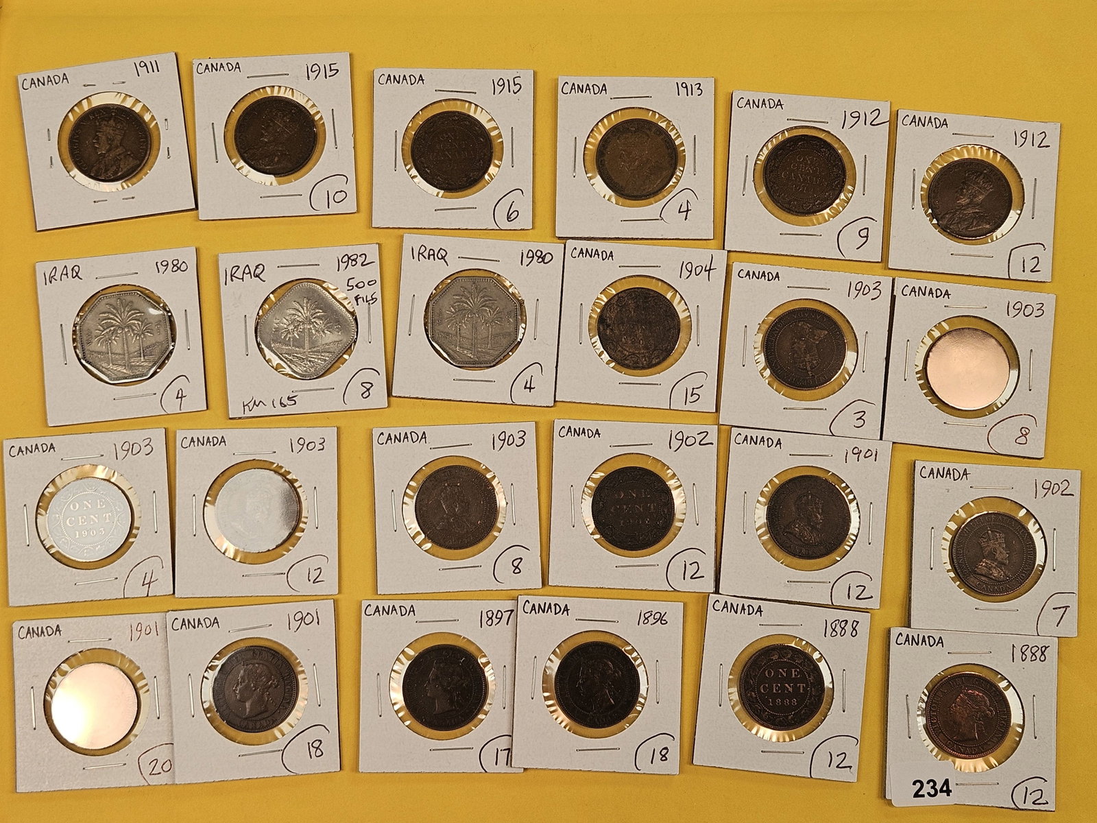Twenty-four mixed World coins: Mostly Canadian