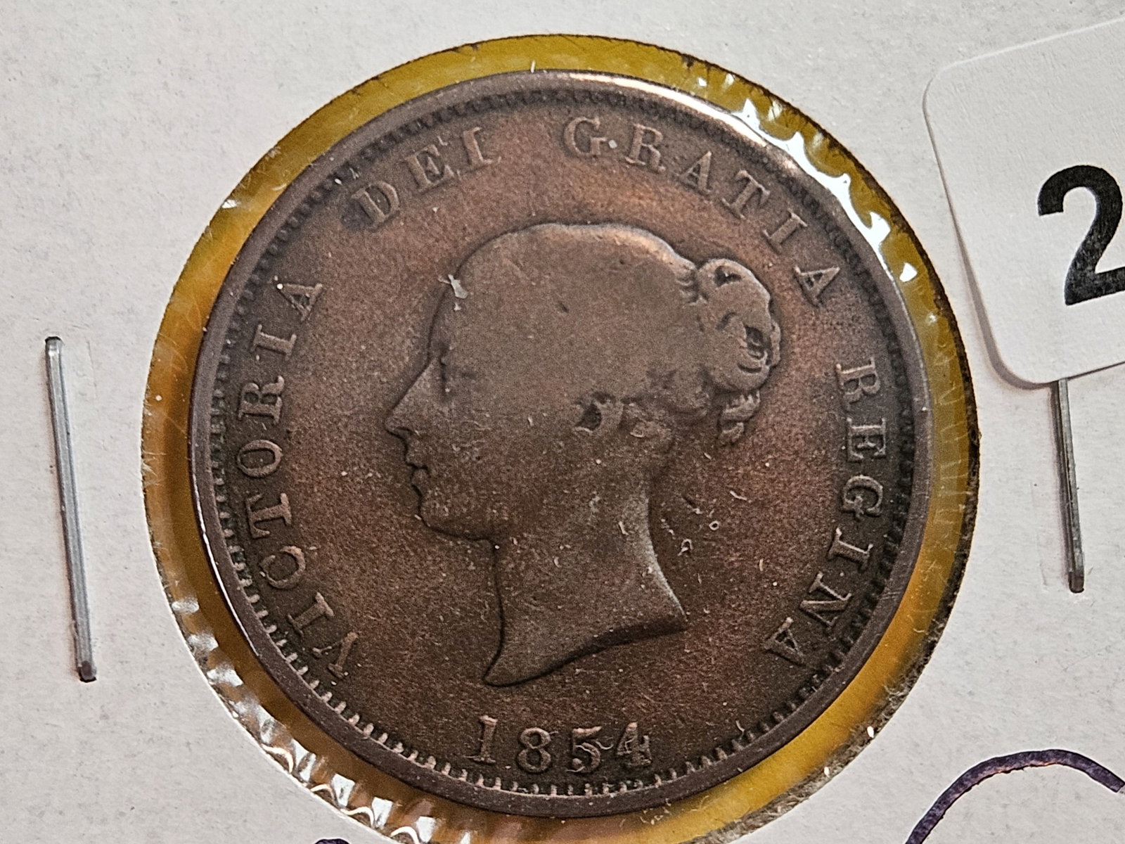 Scarce 1854 Canada NEW BRUNSWICK Halfpenny Token: KM # 3