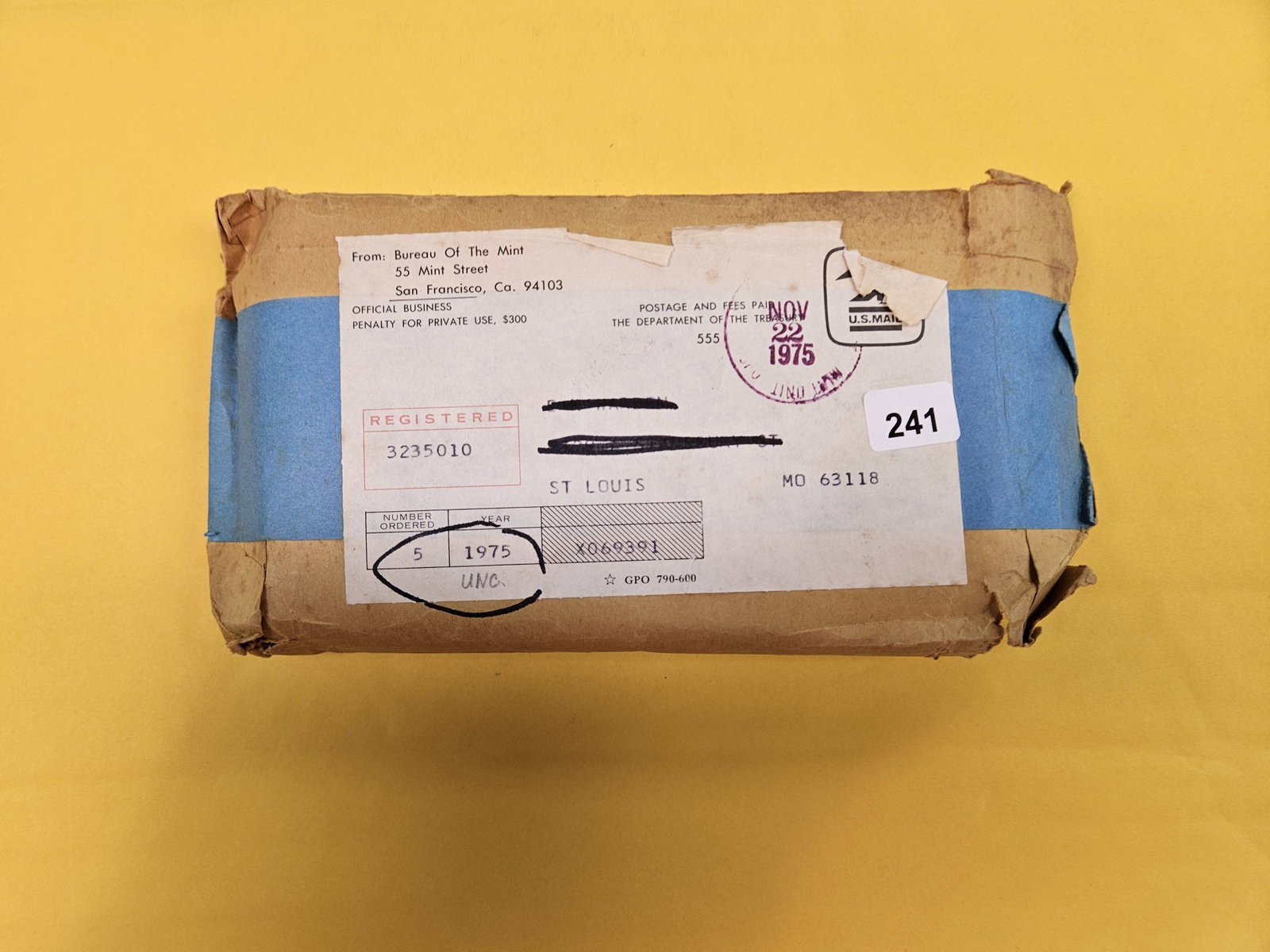 Original 5-pack of 1975 US MINT Sets: All in OGP. In original shipping envelope. From Consignor