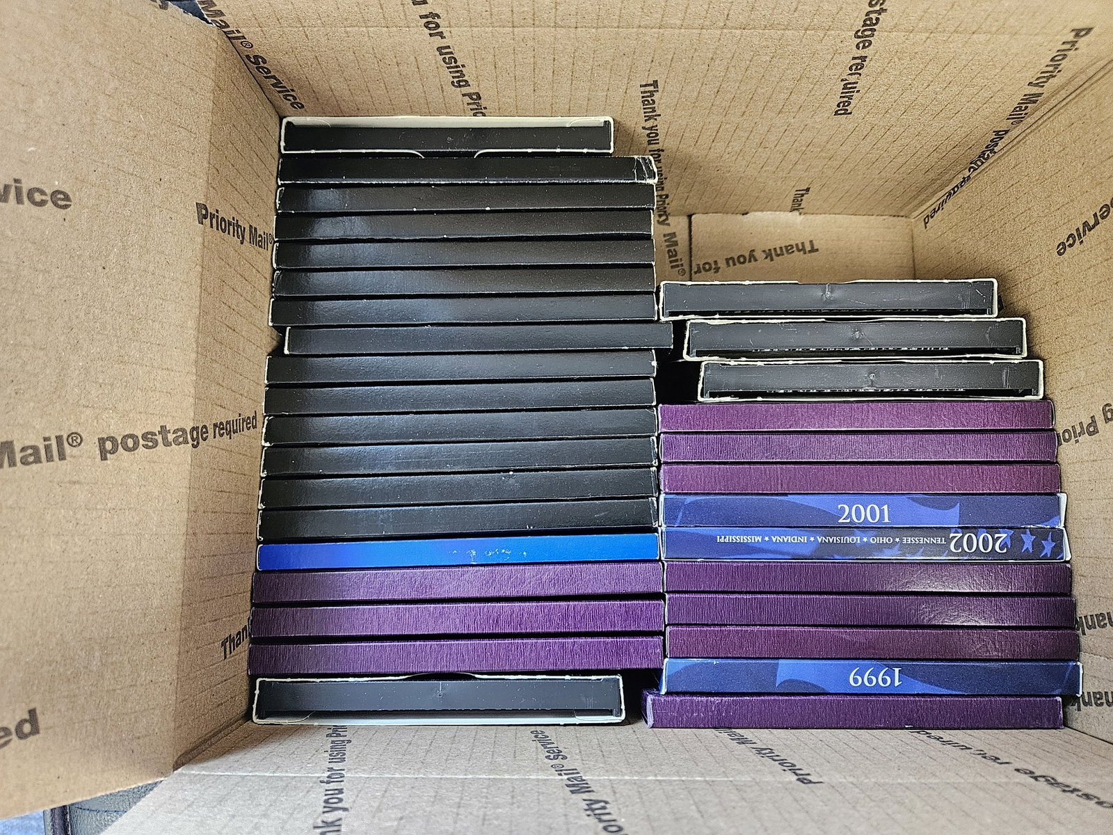 THIRTY-TWO US Proof Sets: Ships separately in a Flat Rate Medium Box. Mixed. Duplicates. In OGP. No Combined shipping