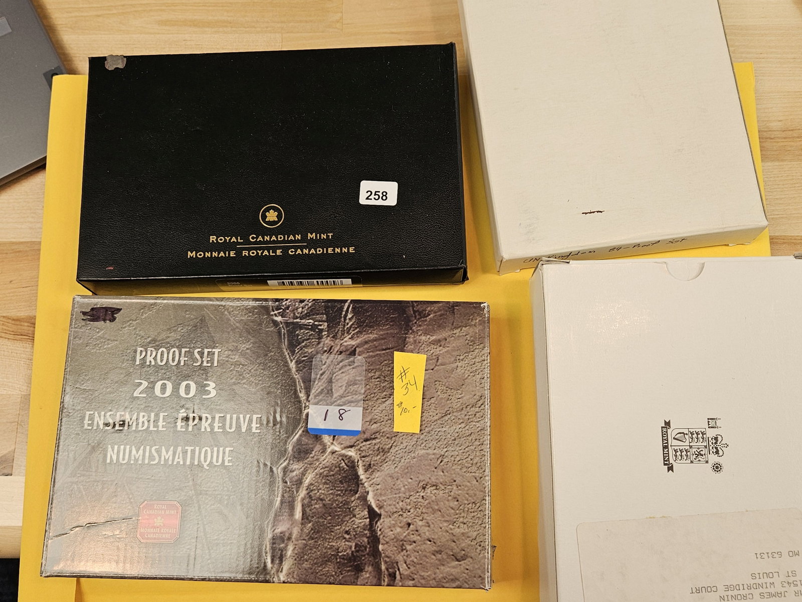 Four Mixed United Kingdom and Canada Coin Sets: 2005, 2003, 1984 and 1996. All in OGP