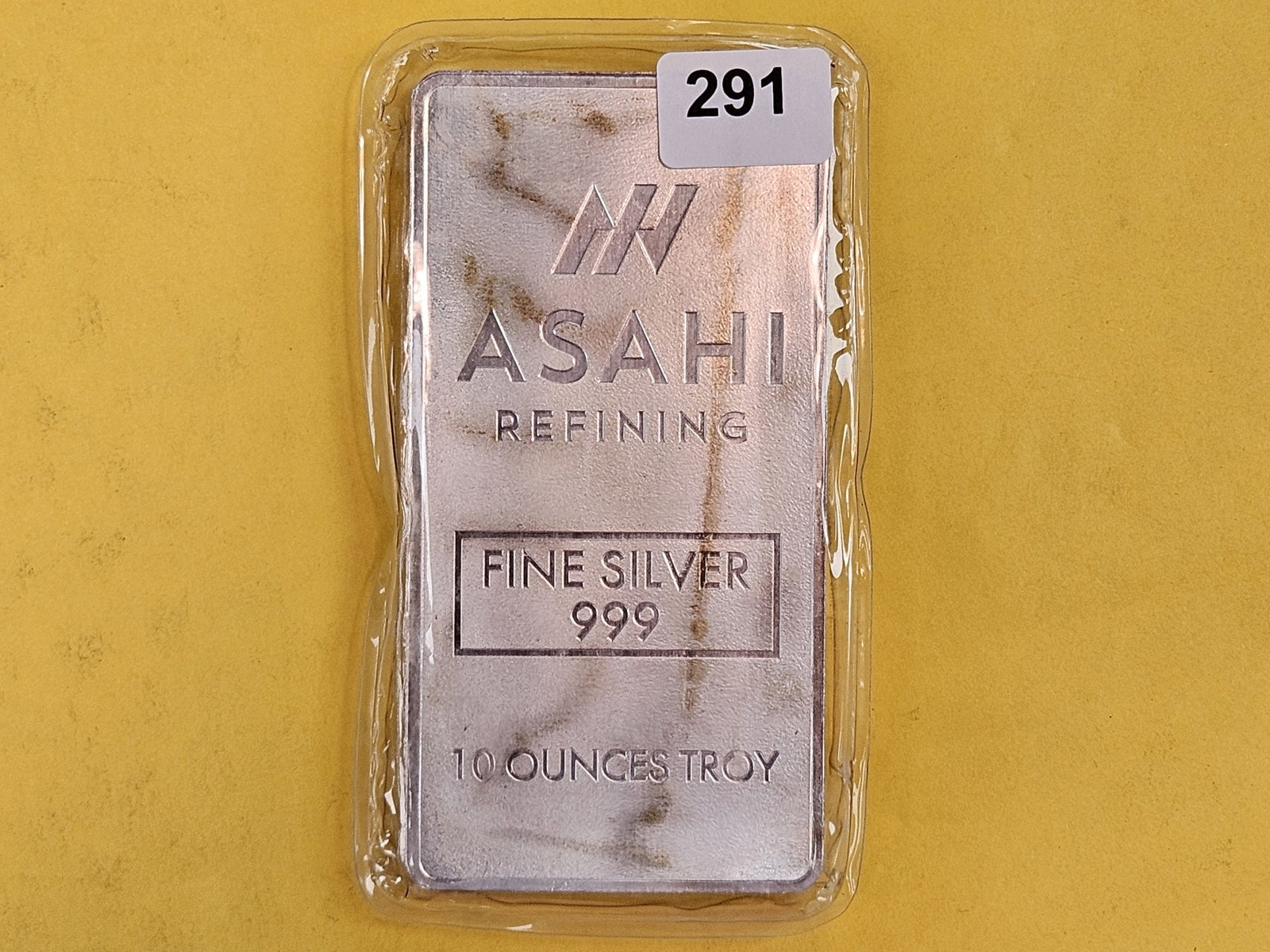 TEN Troy ounce .999 fine silver bar: Asahi Refining