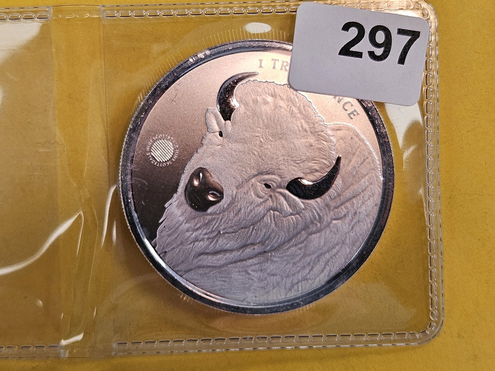 One Troy ounce .999 fine silver art round: Indian-Buffalo