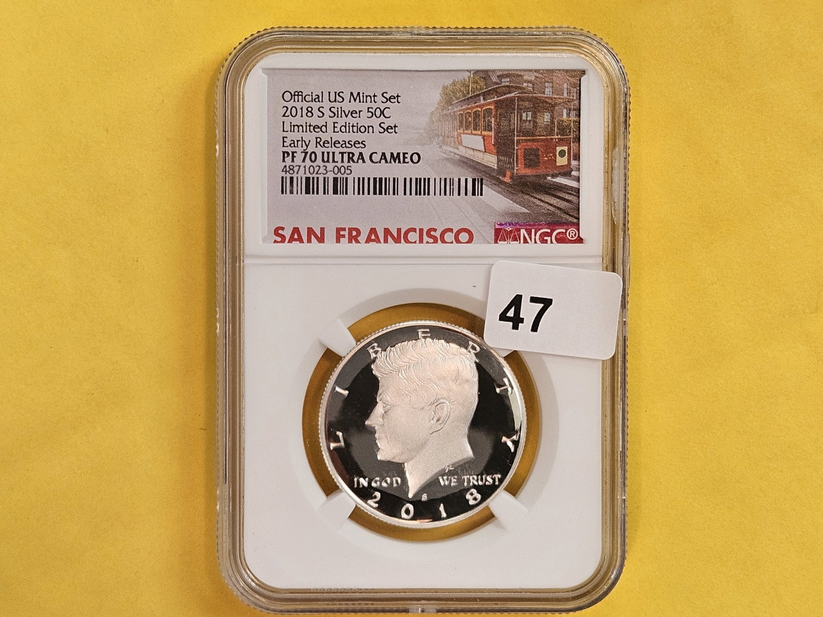 PERFECT! NGC 2018-S SILVER Kennedy Half Dollar in Proof 70 Ultra Cameo - 2