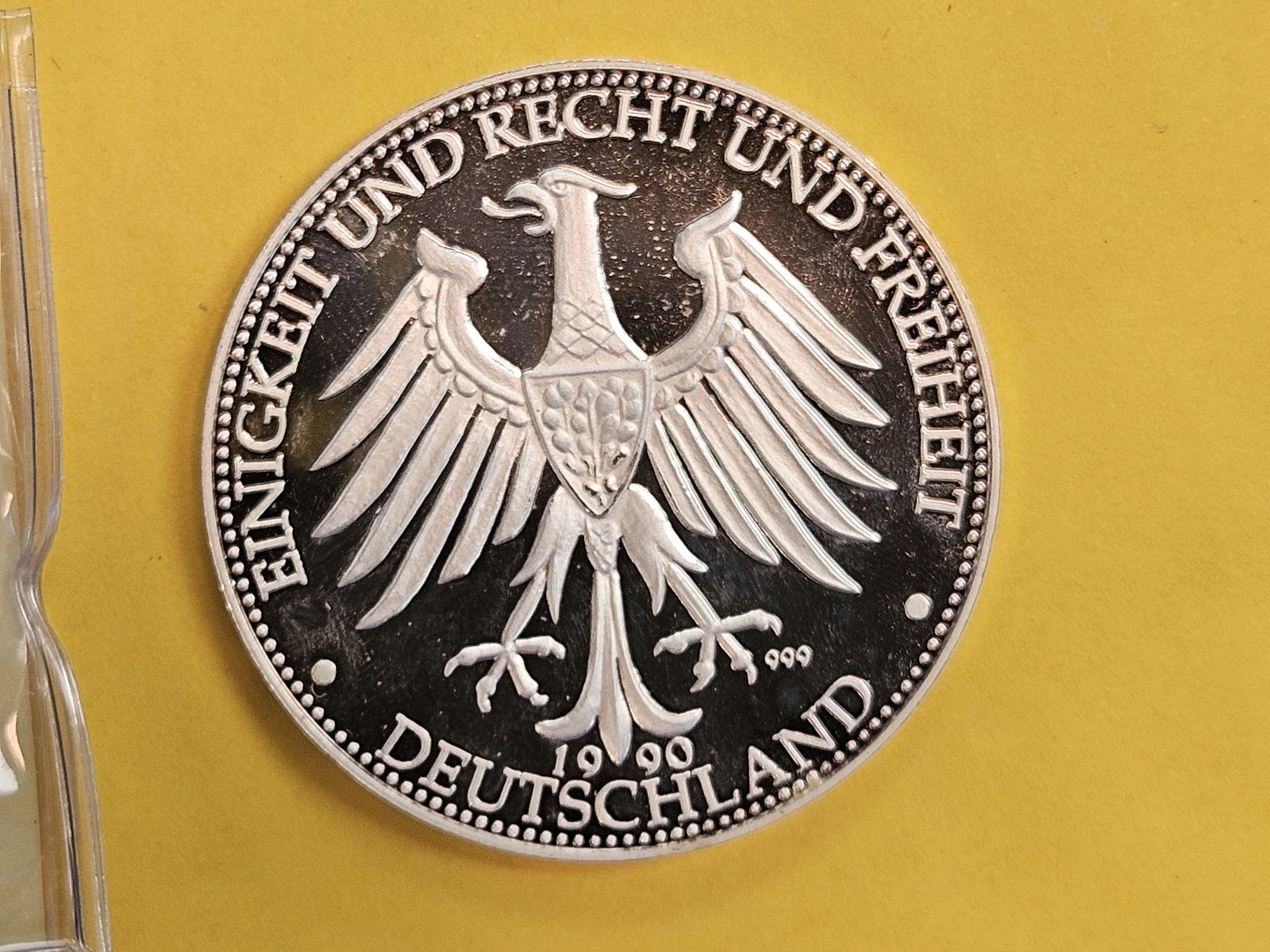 GEM Proof Deep Cameo 1990 German Silver Medal: Gorgeous patina