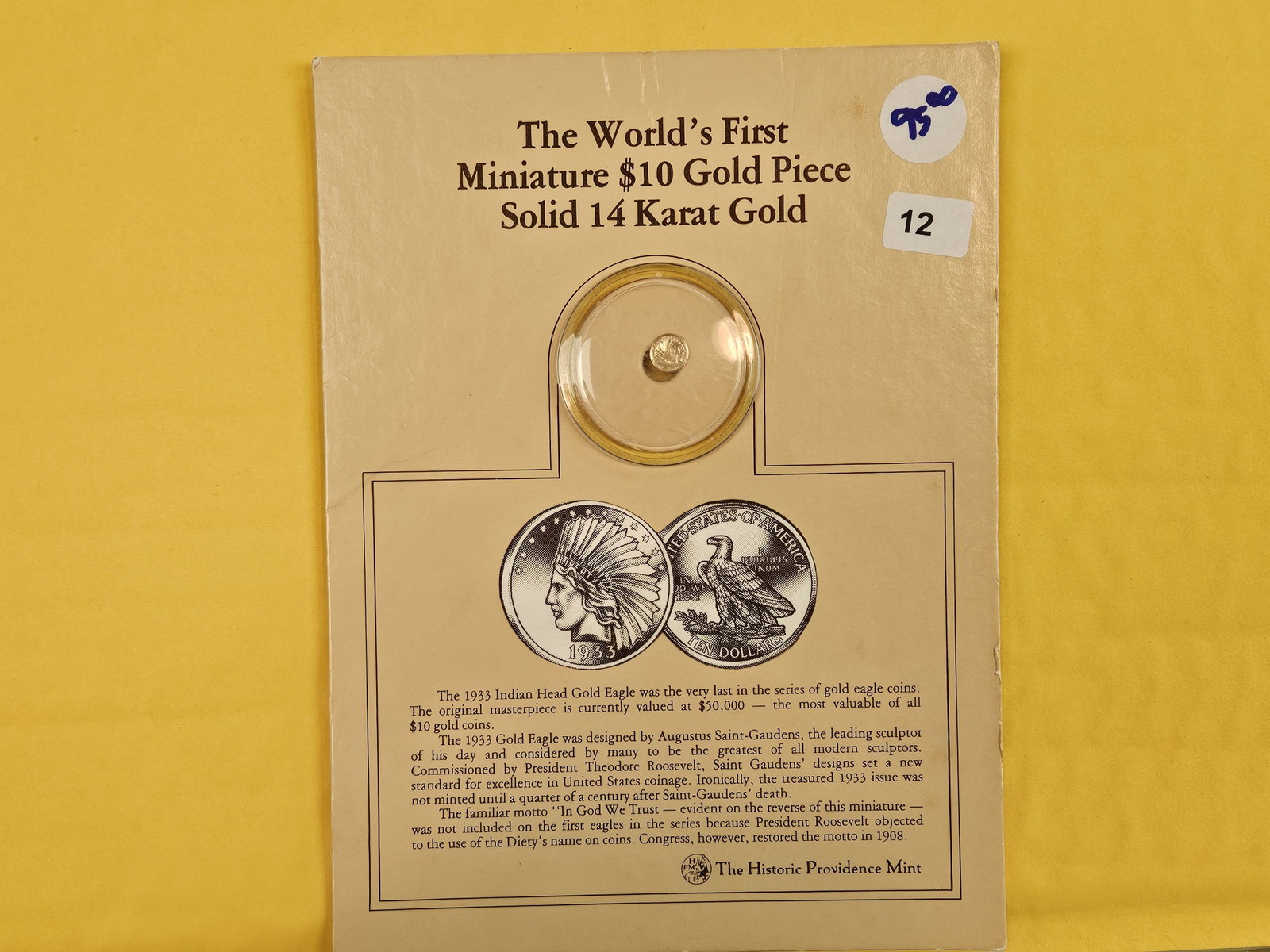 GOLD! The world's First Miniature $10 Gold Piece - 2