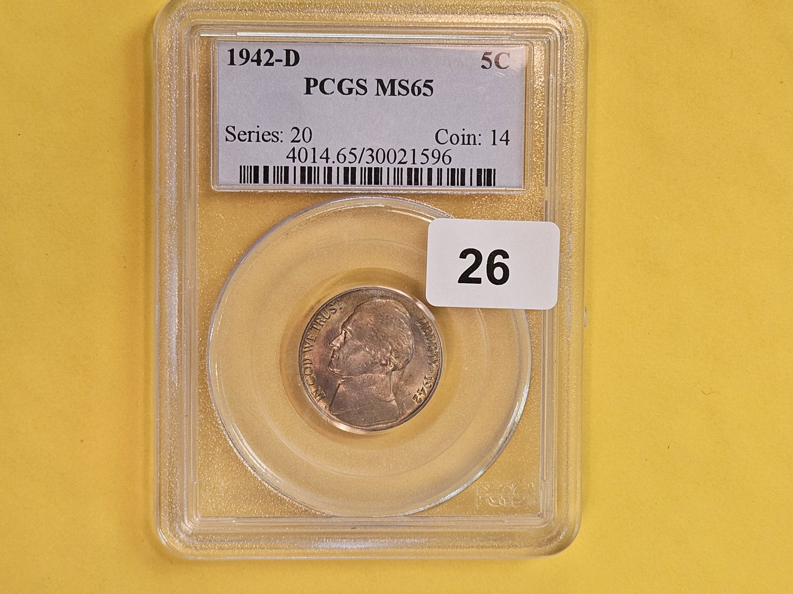GEM! PCSG 1942-D Jefferson Nickel in Mint State 65 - 2