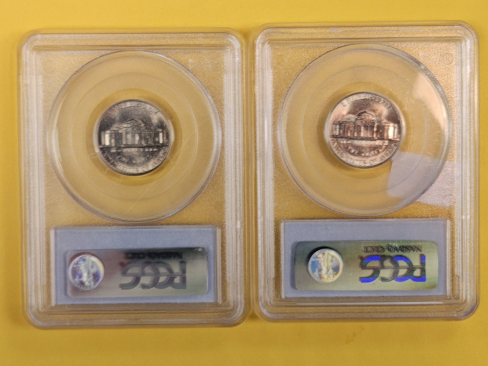Two GEM PCGS-graded 1950's Jefferson Nickels - 3