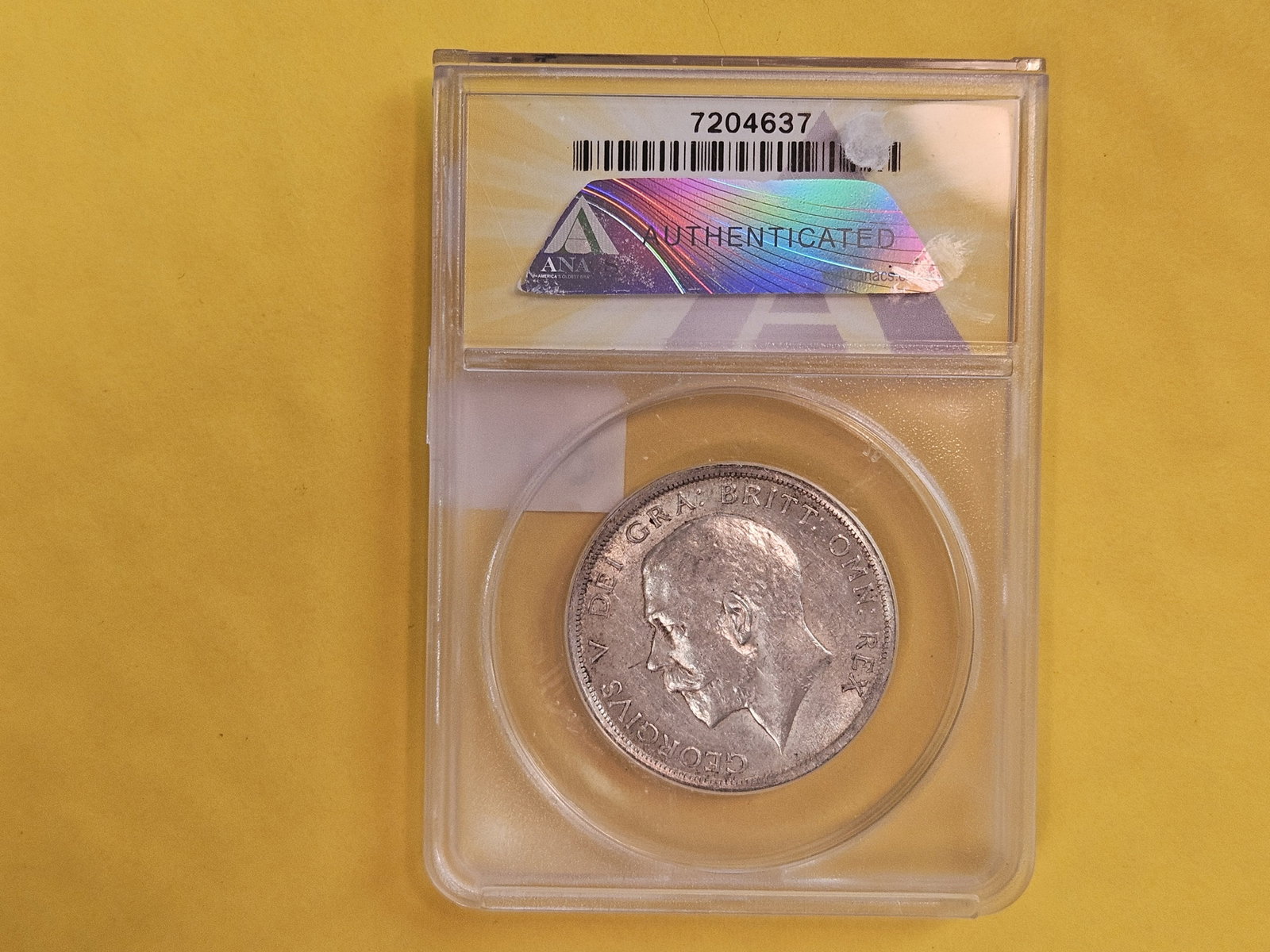 ANACS 1915 silver Half-Crown in Brilliant About Uncirculated 53 - 3