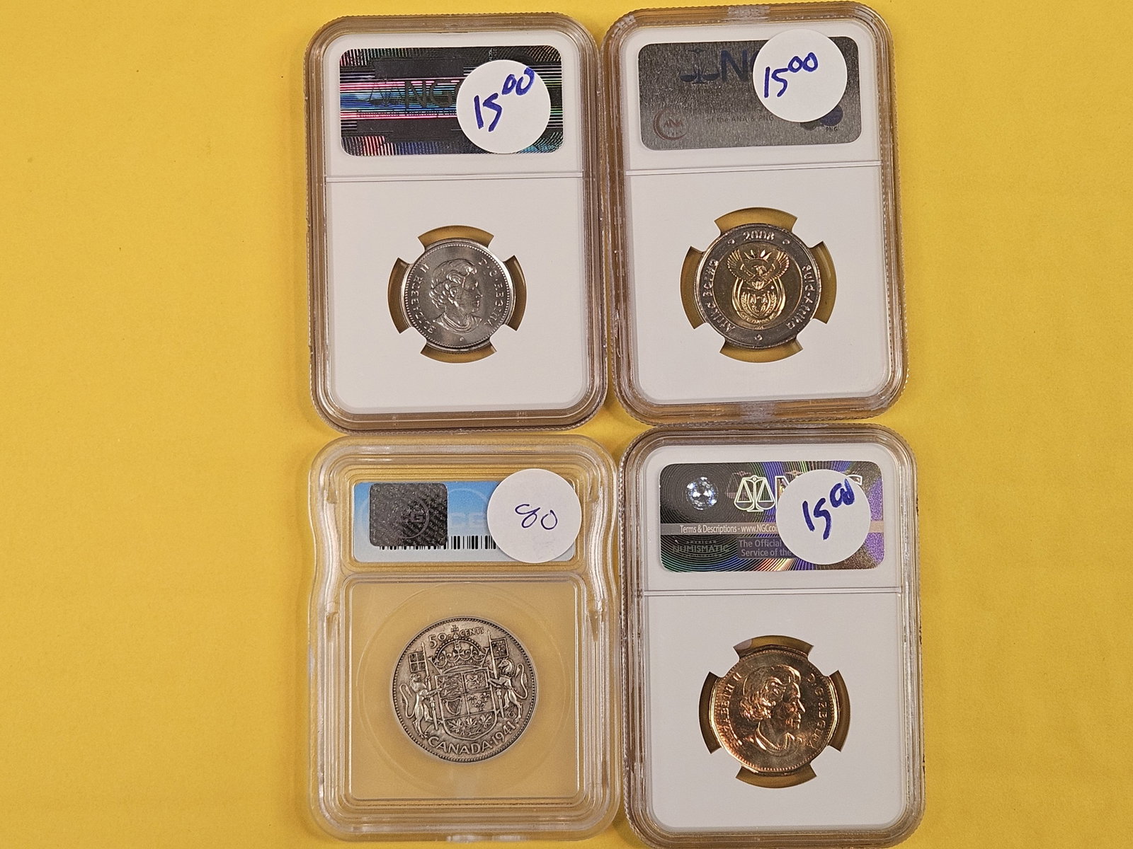 Four lovely mixed ICG and NGC-graded World Coins - 4