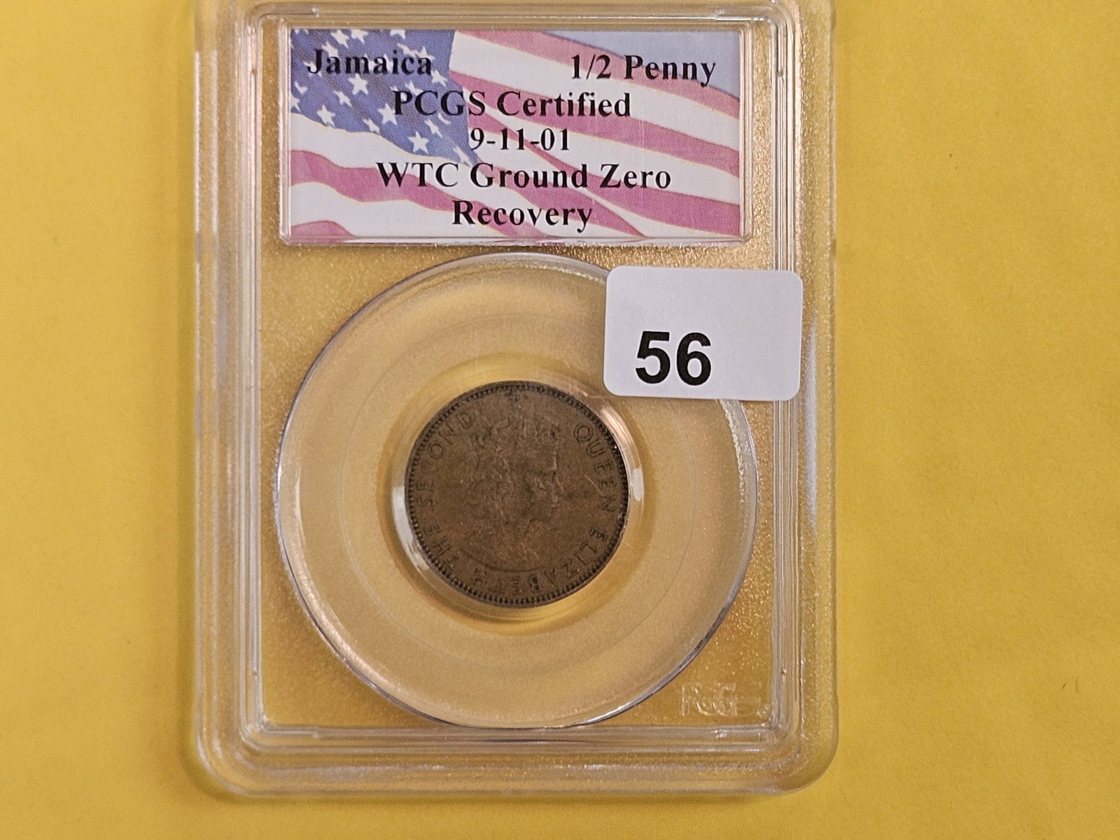 PCGS Jamaica half-penny 9-11-01 Recovery coin - 2