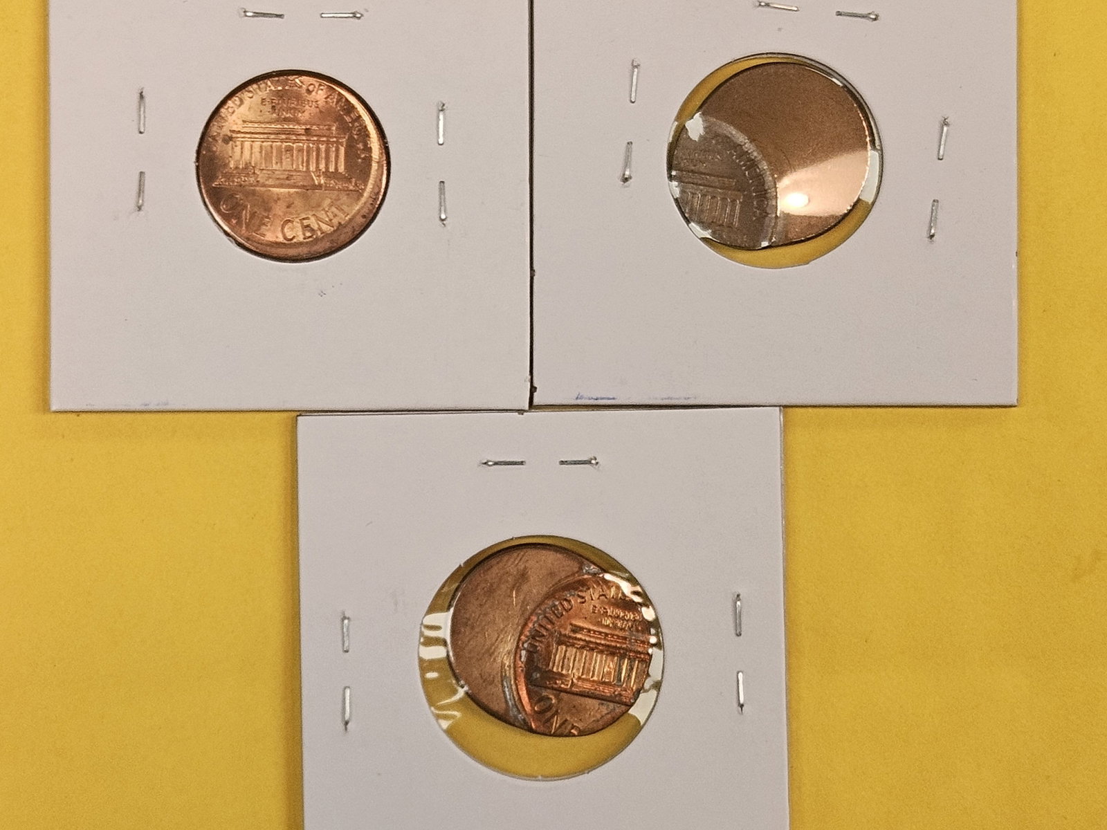 MINT ERRORS! Three Off-Center Struck Lincoln Cents - 5