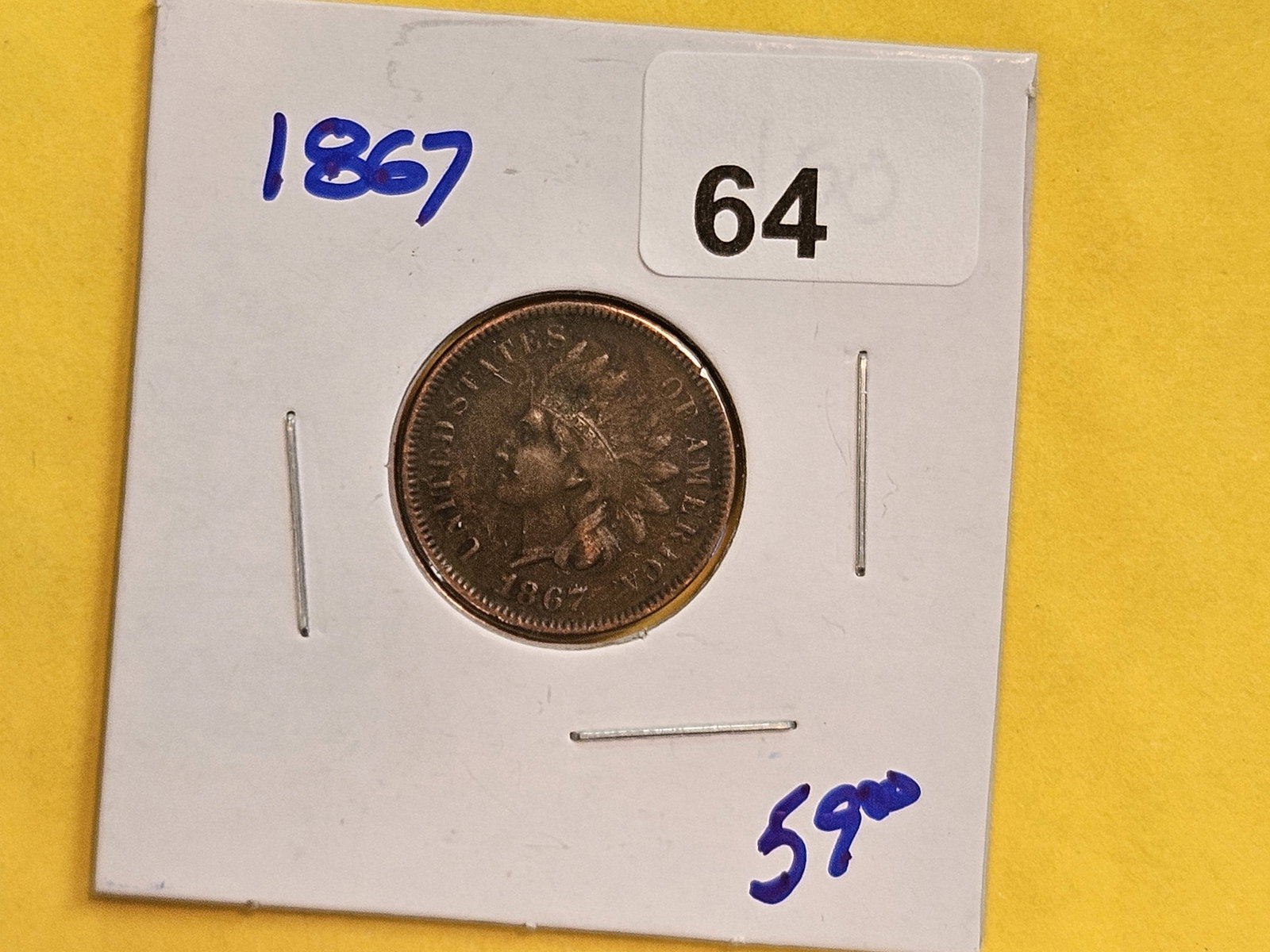 * Semi-Key 1867 Indian Cent - 2
