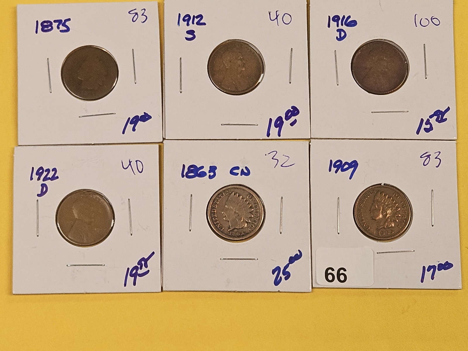 Six mixed, little better, small cents - 2