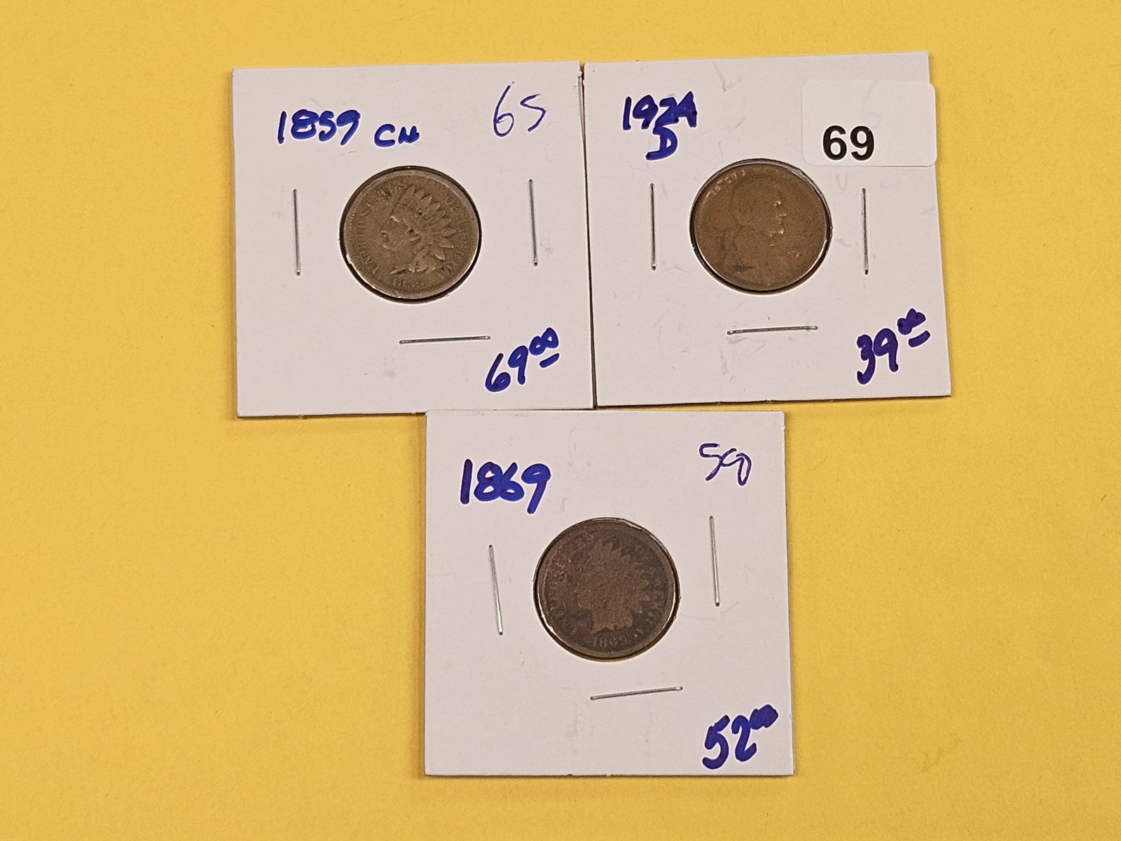 Three Better Date Small cents - 2