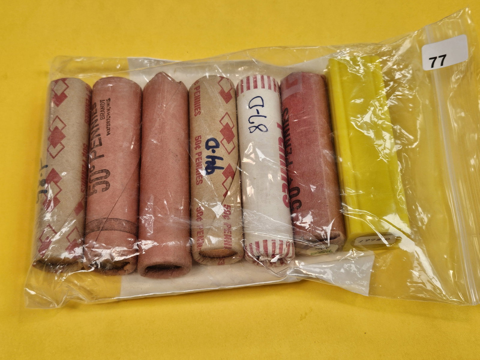 Seven mixed Lincoln Cent Rolls - 2
